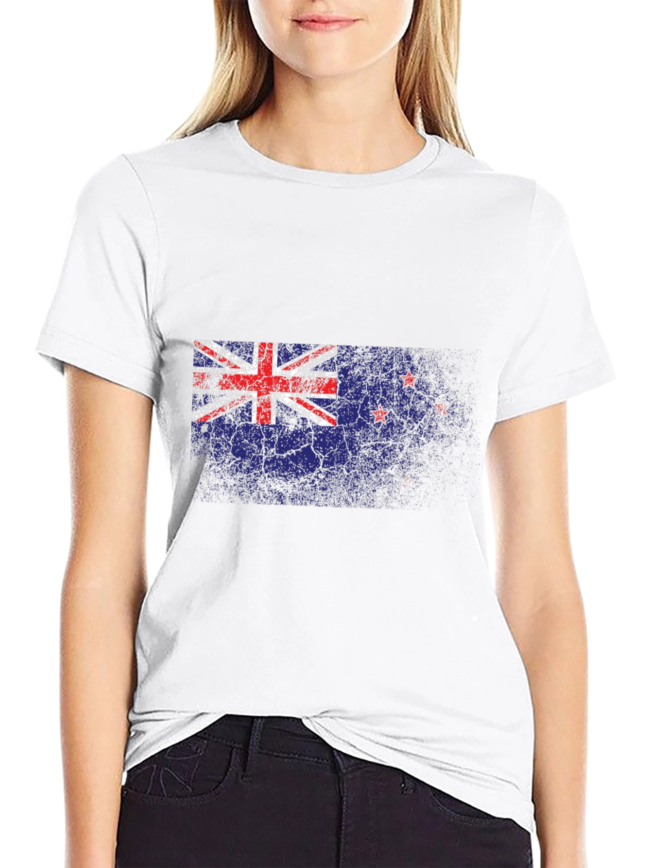 New Zealand Flag Distressed Graphic T-Shirt