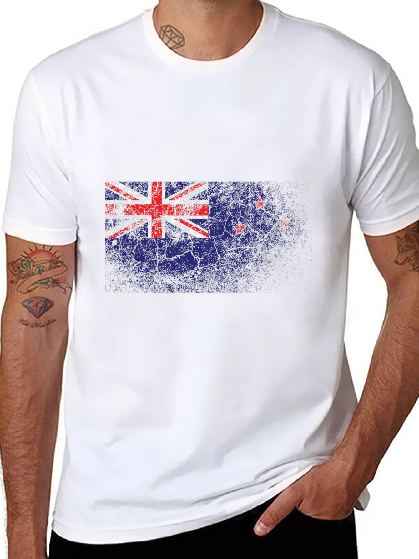 New Zealand Flag Distressed Graphic T-Shirt