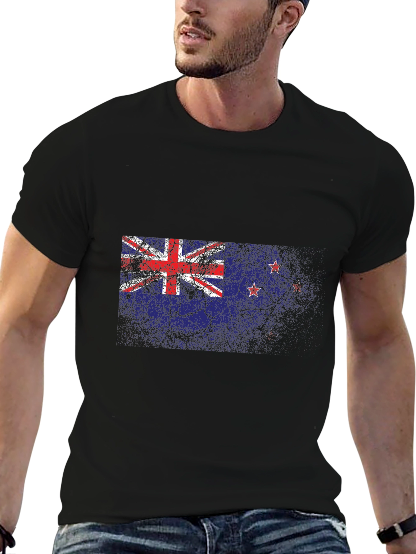 New Zealand Flag Distressed Graphic T-Shirt