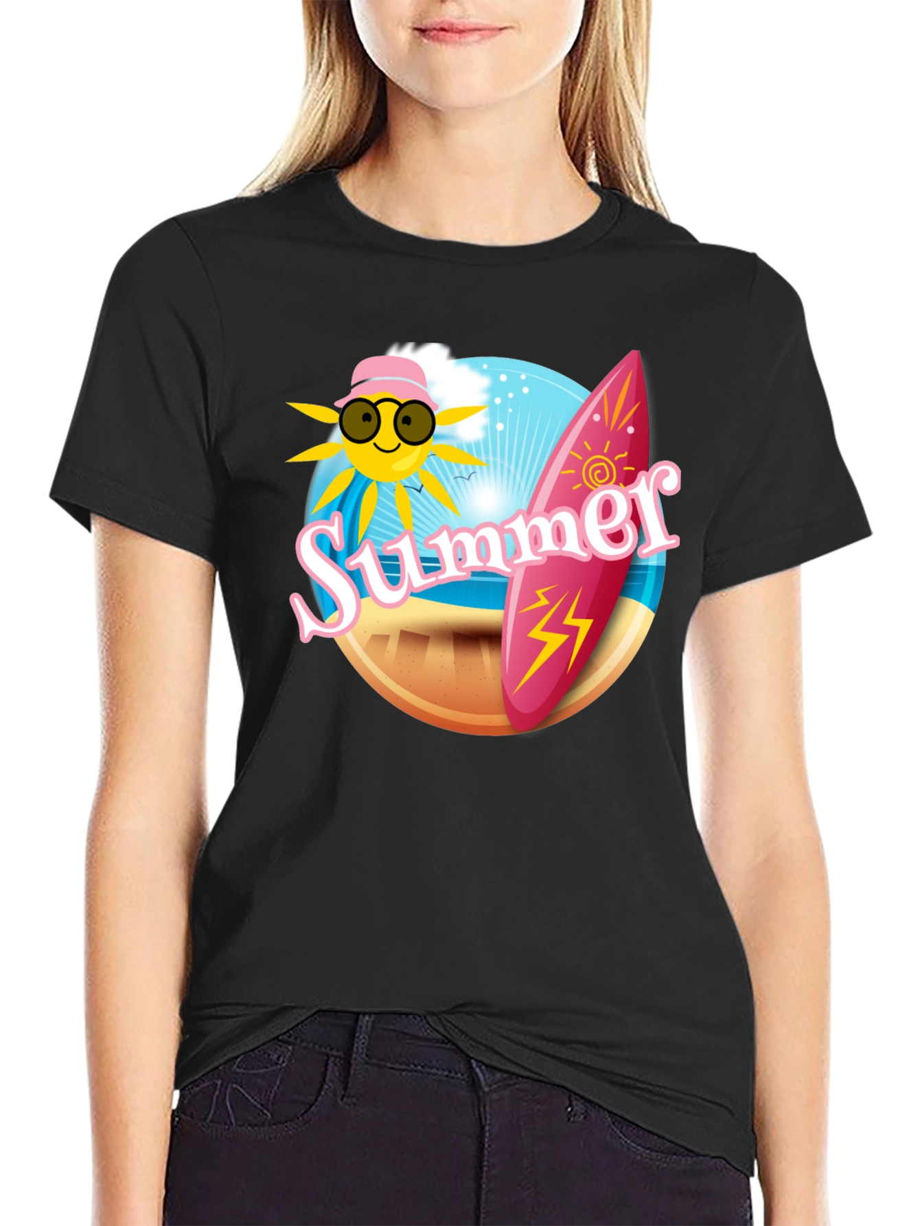Summer Vibes Graphic Tee - Black