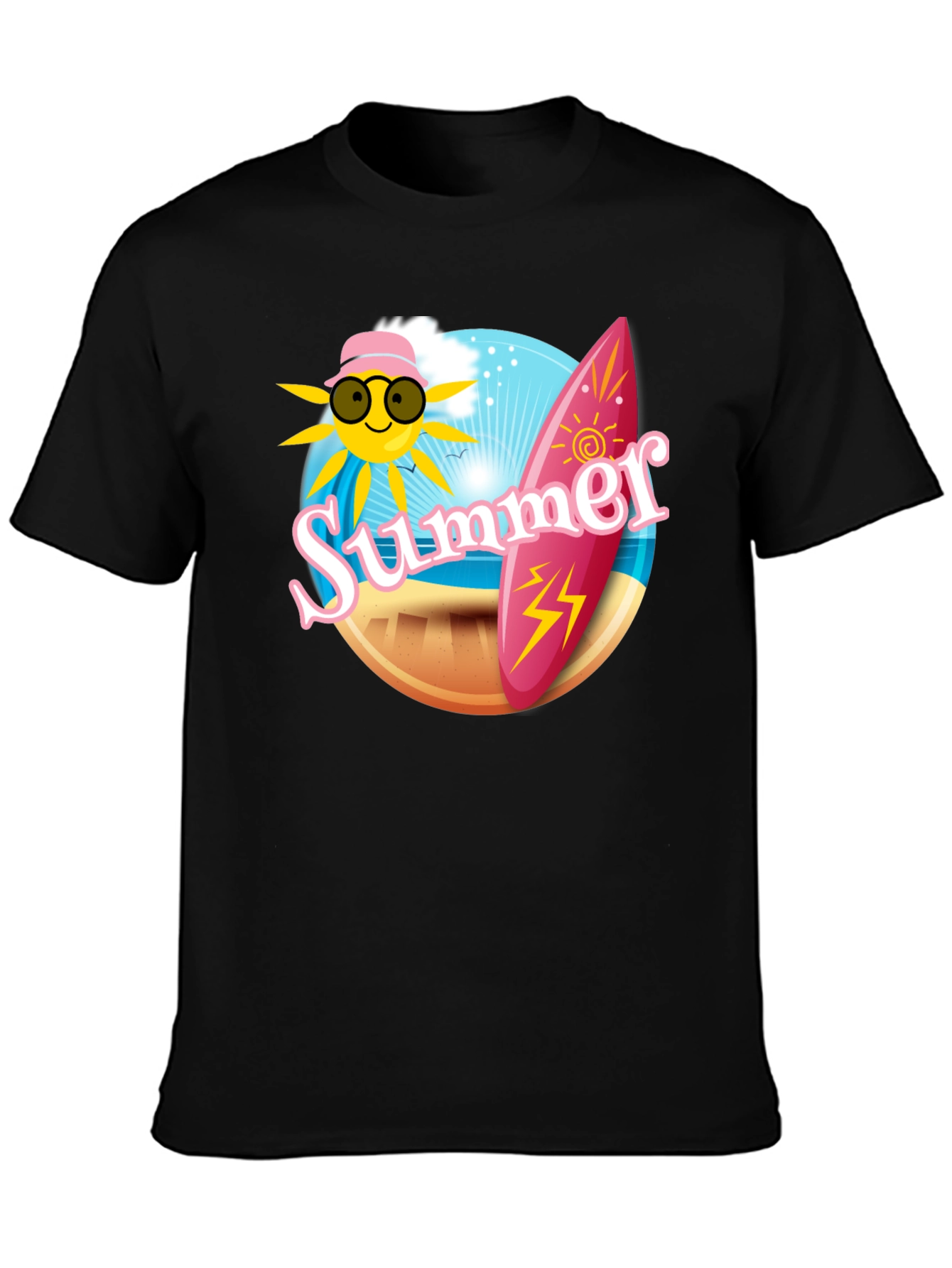 Summer Vibes Graphic Tee - Black
