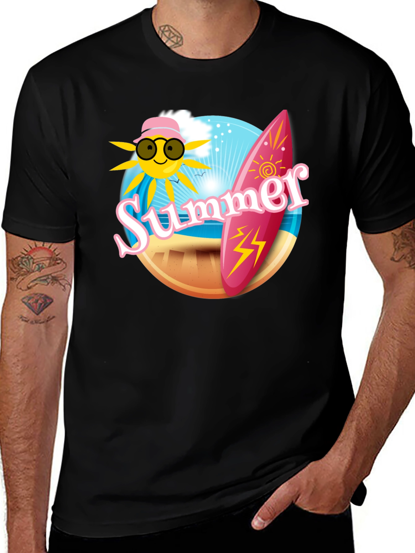 Summer Vibes Graphic Tee - Black