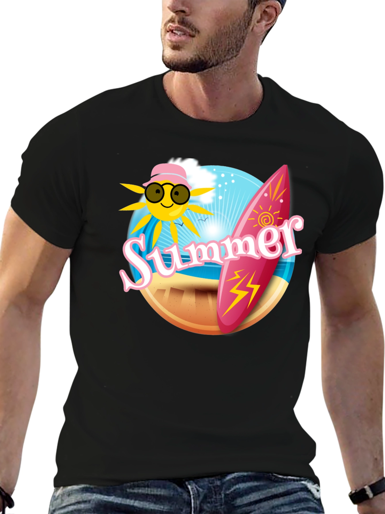 Summer Vibes Graphic Tee - Black