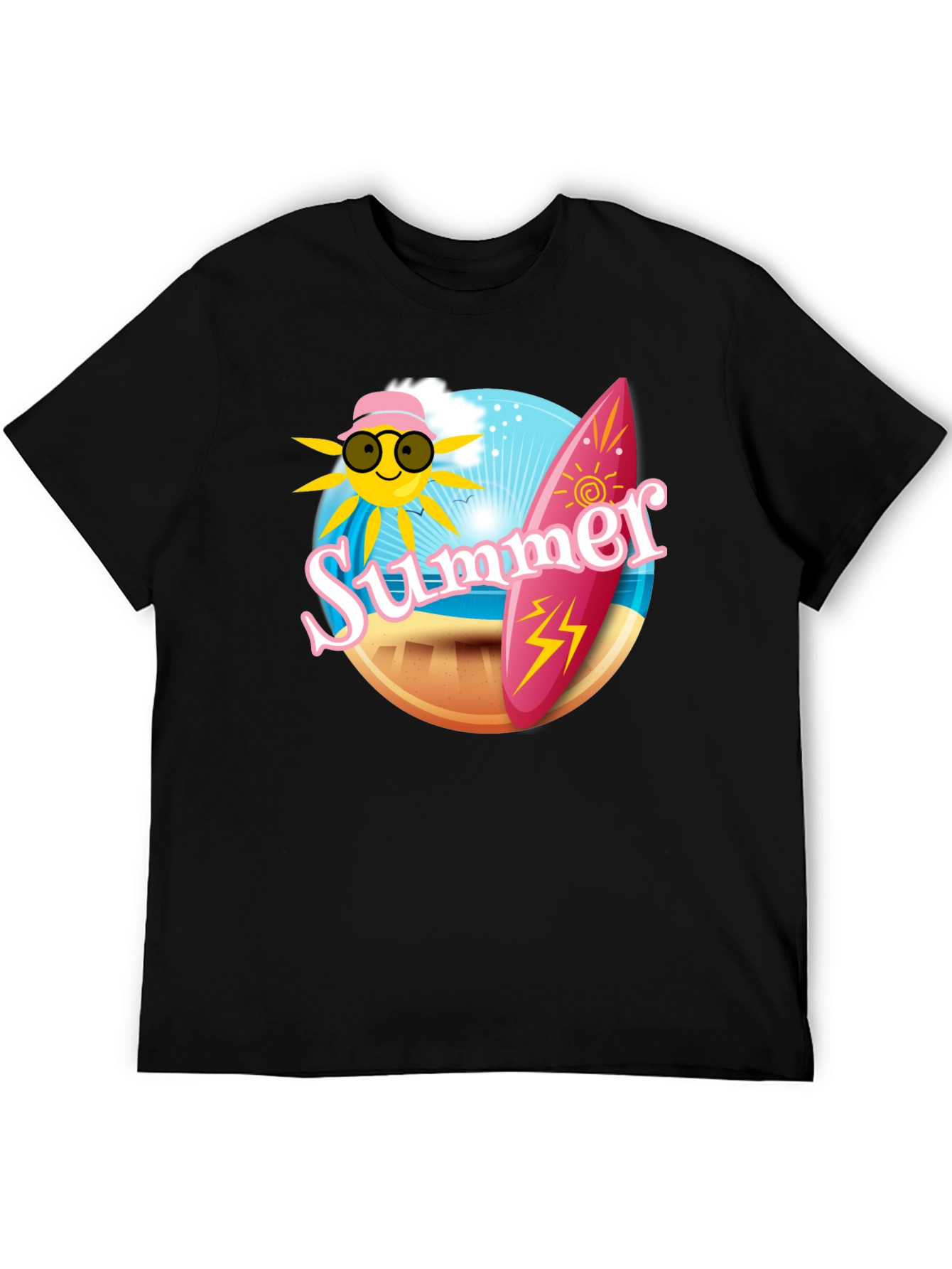 Summer Vibes Graphic Tee - Black