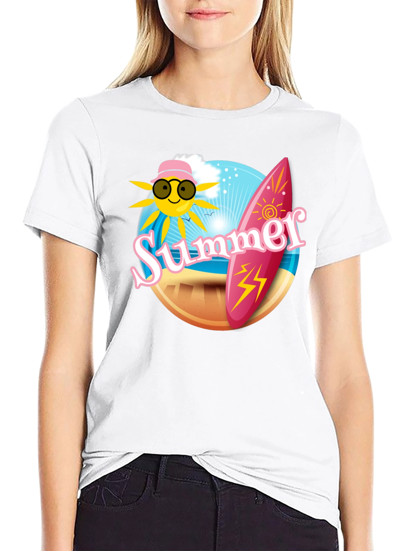 Summer Vibes Graphic Tee - Black
