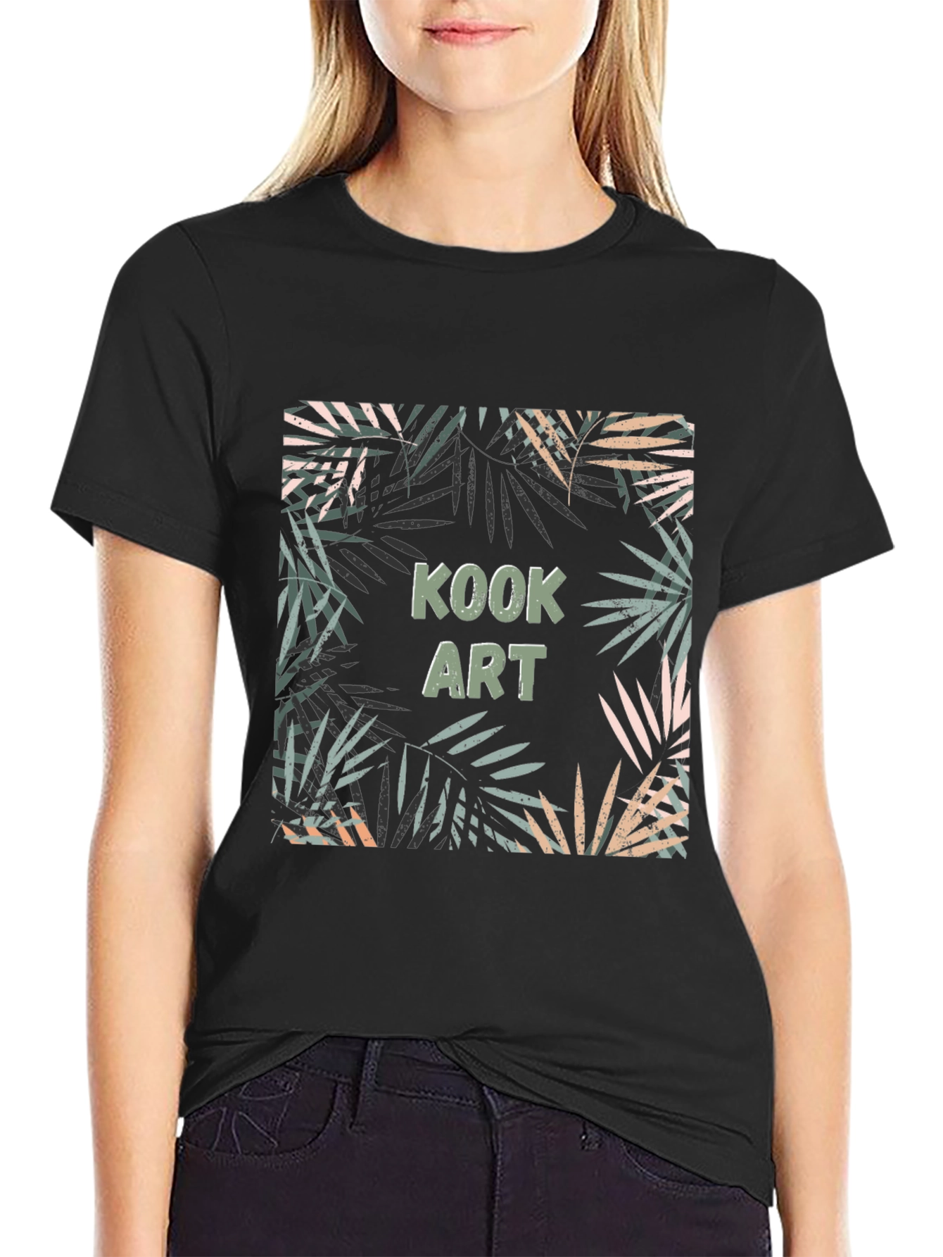 Kook Art Graphic Print Black T-Shirt