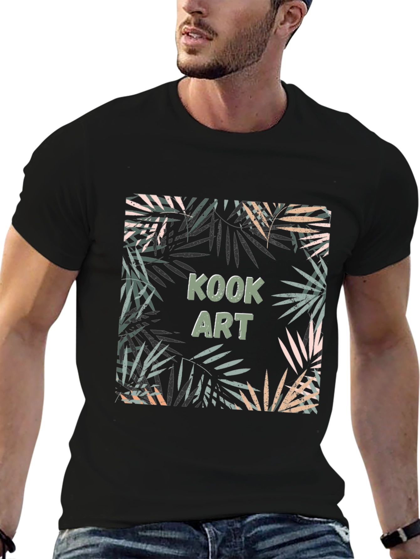 Kook Art Graphic Print Black T-Shirt
