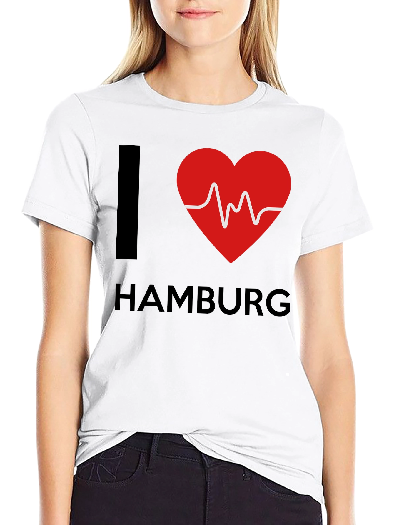I Love Hamburg T-Shirt - Heartbeat Design