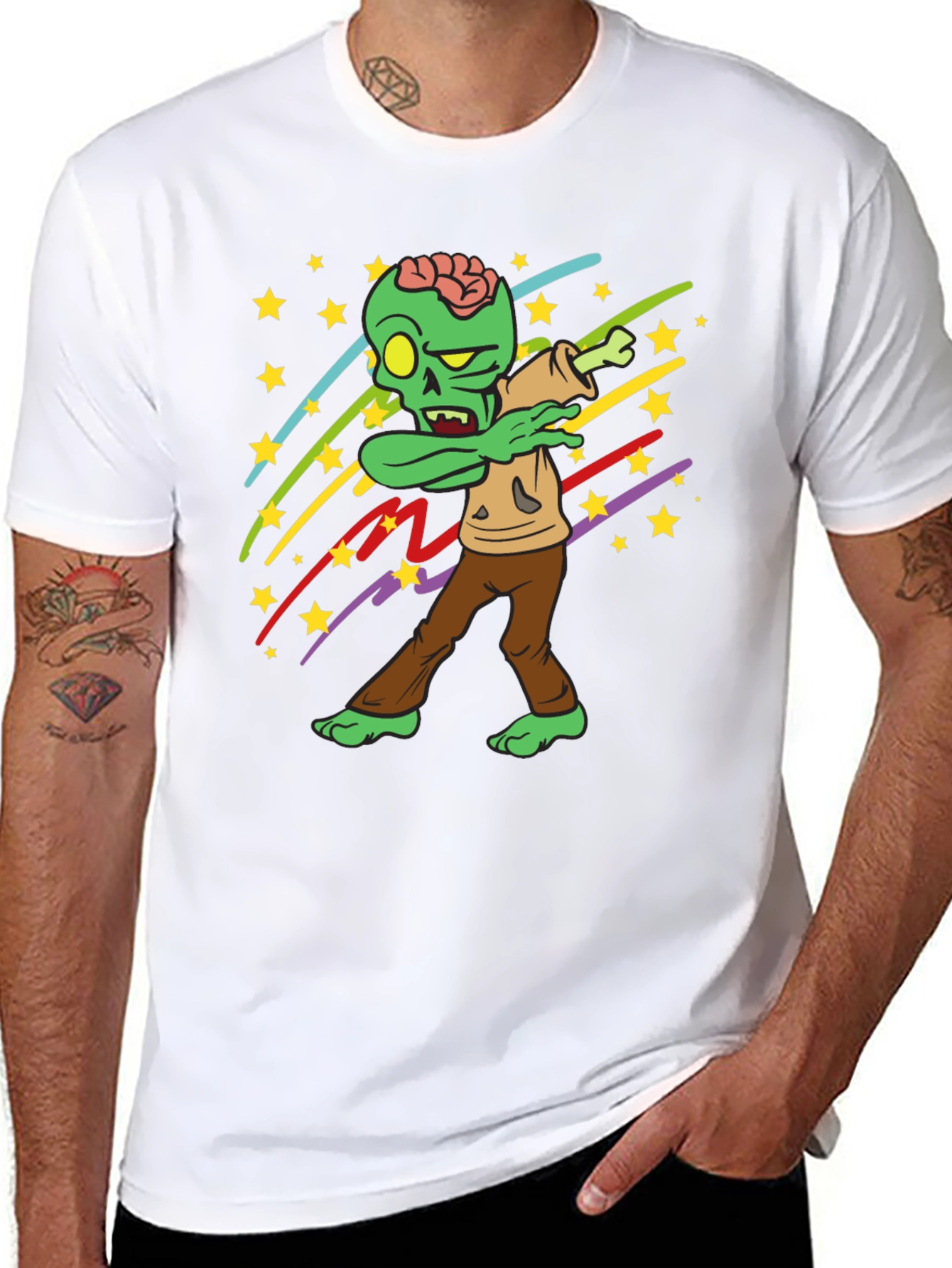 Dabbing Zombie Stars Graphic Tee