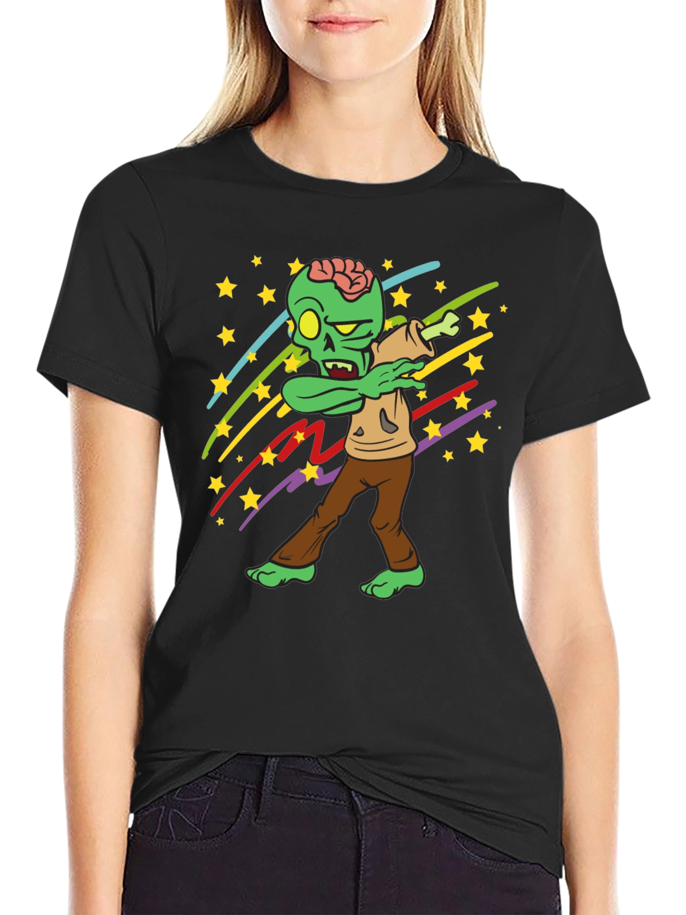 Dabbing Zombie Stars Graphic Tee