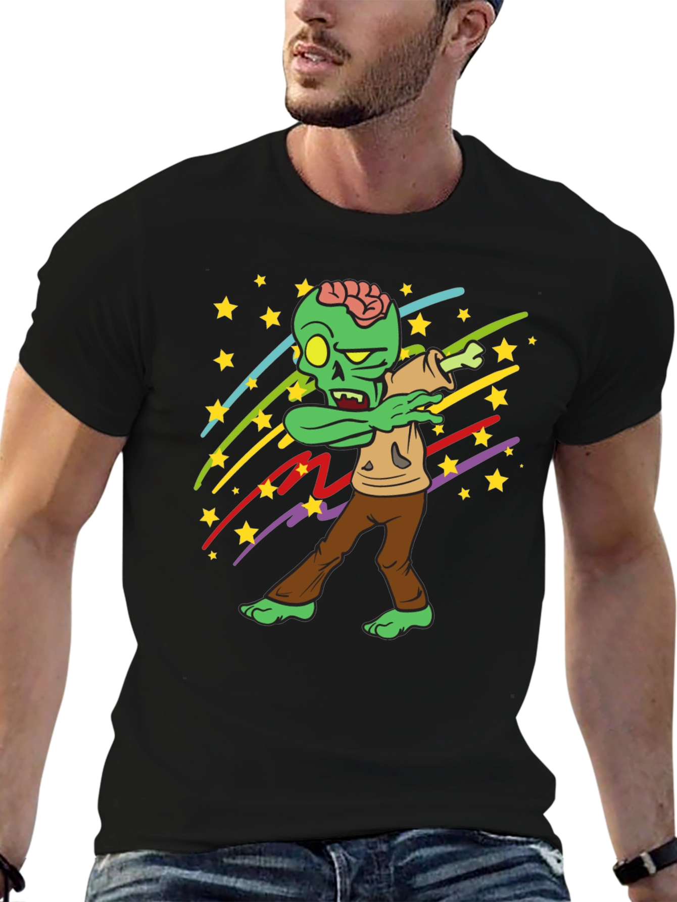 Dabbing Zombie Stars Graphic Tee