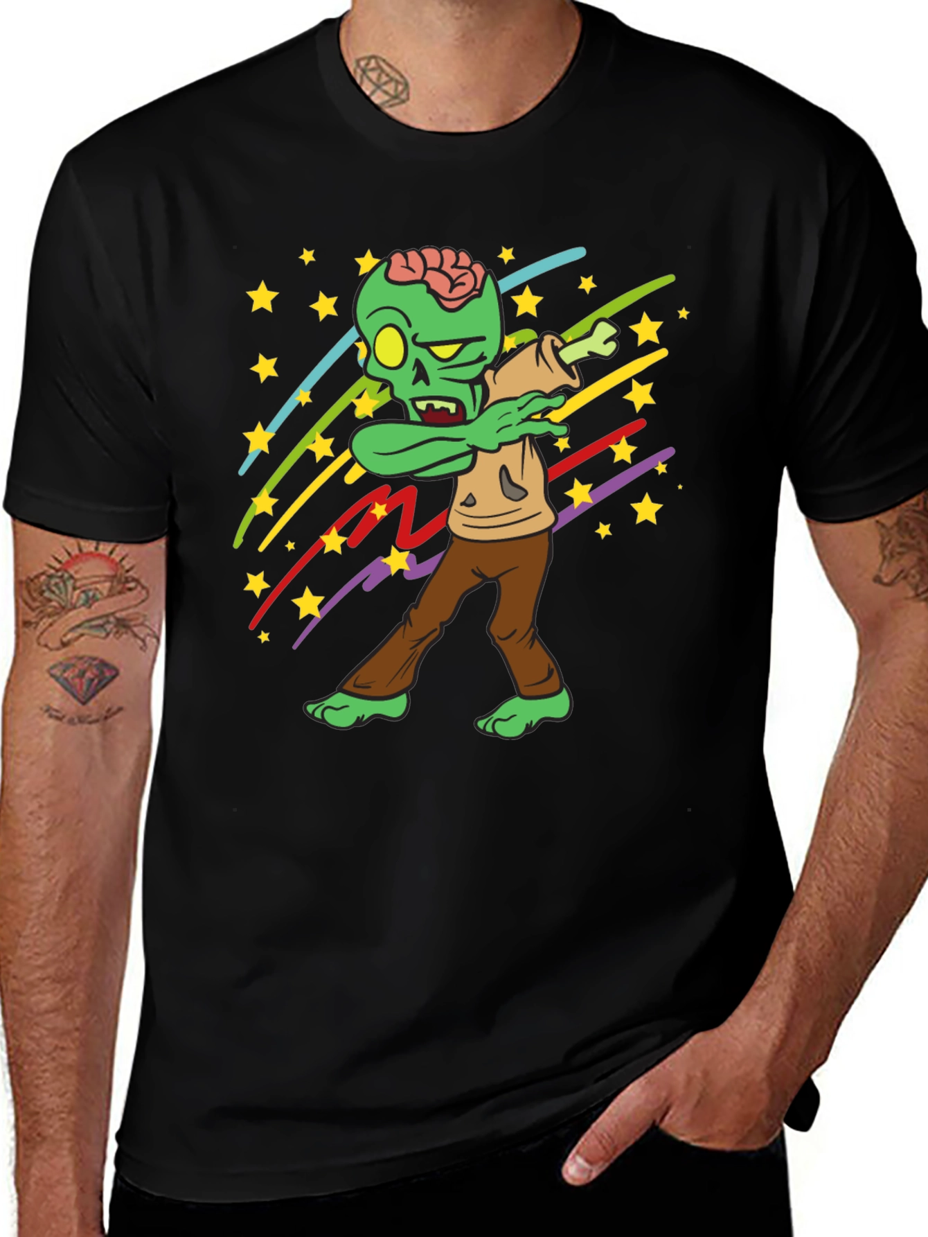 Dabbing Zombie Stars Graphic Tee