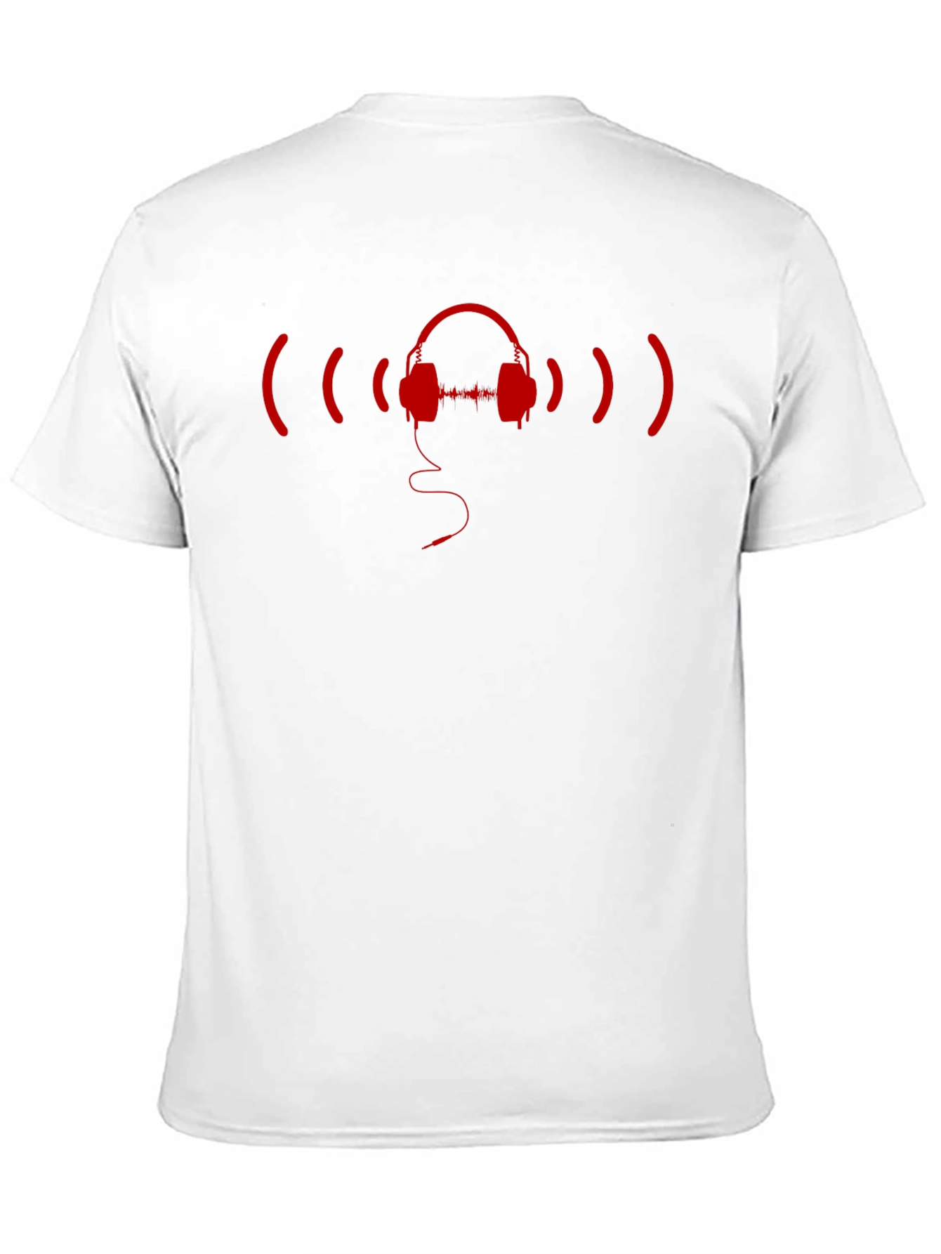 Stylish Black T-Shirt with Red Headphone Graphic