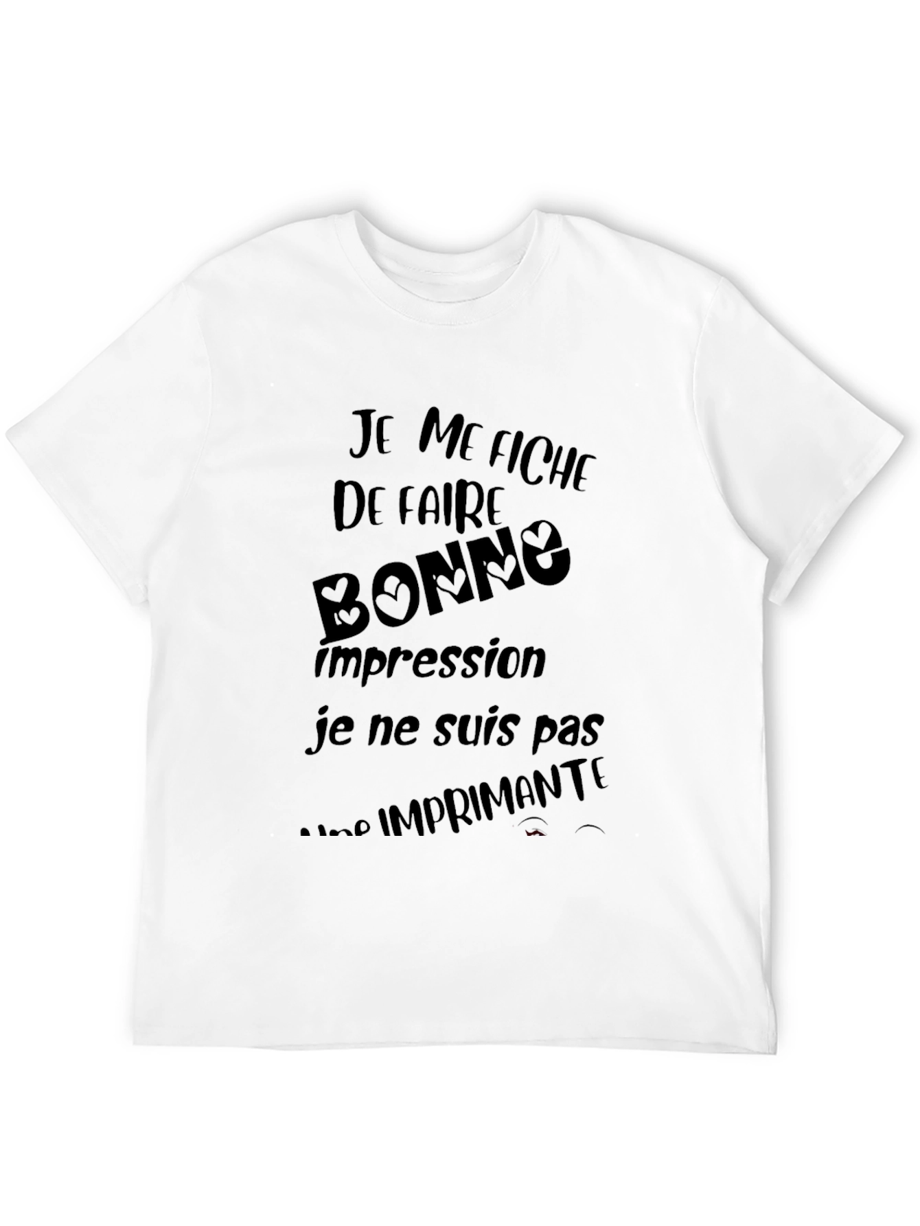 Humorous French Slogan Graphic Black T-Shirt