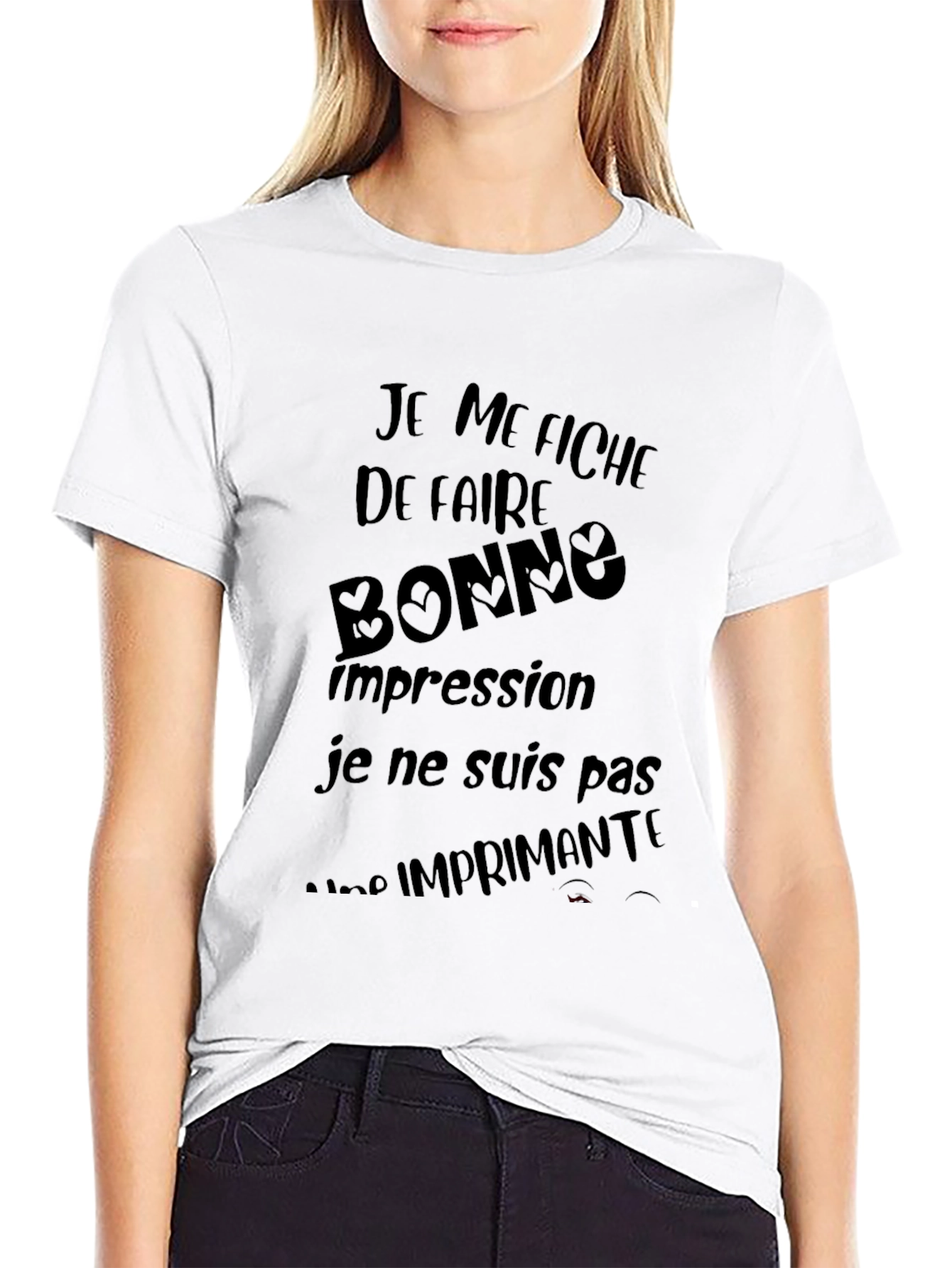 Humorous French Slogan Graphic Black T-Shirt