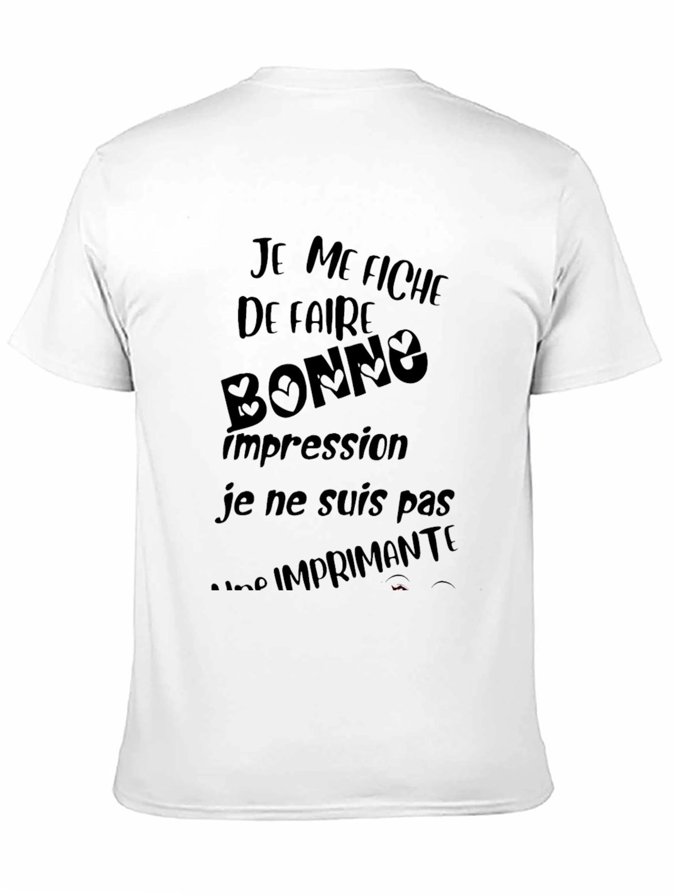 Humorous French Slogan Graphic Black T-Shirt
