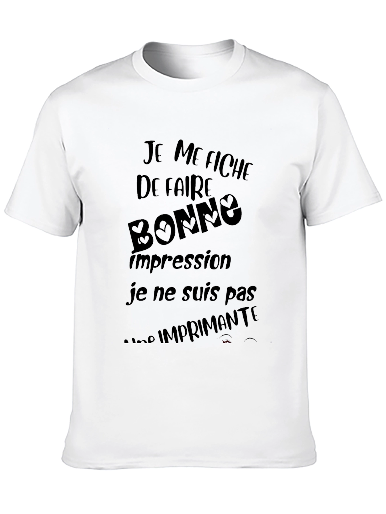 Humorous French Slogan Graphic Black T-Shirt