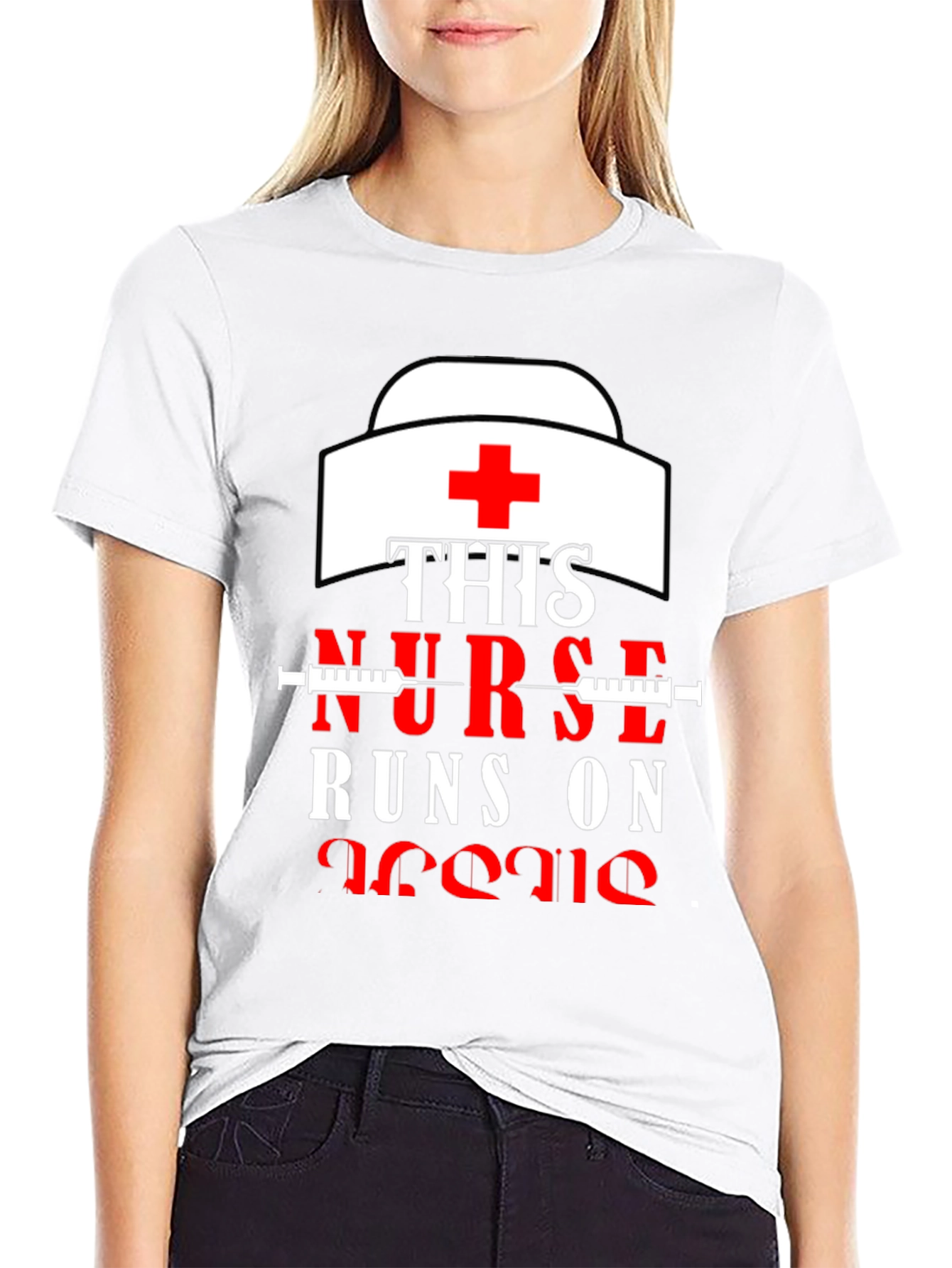 Nurse Runs On Jesus T-Shirt - Medical Apparel