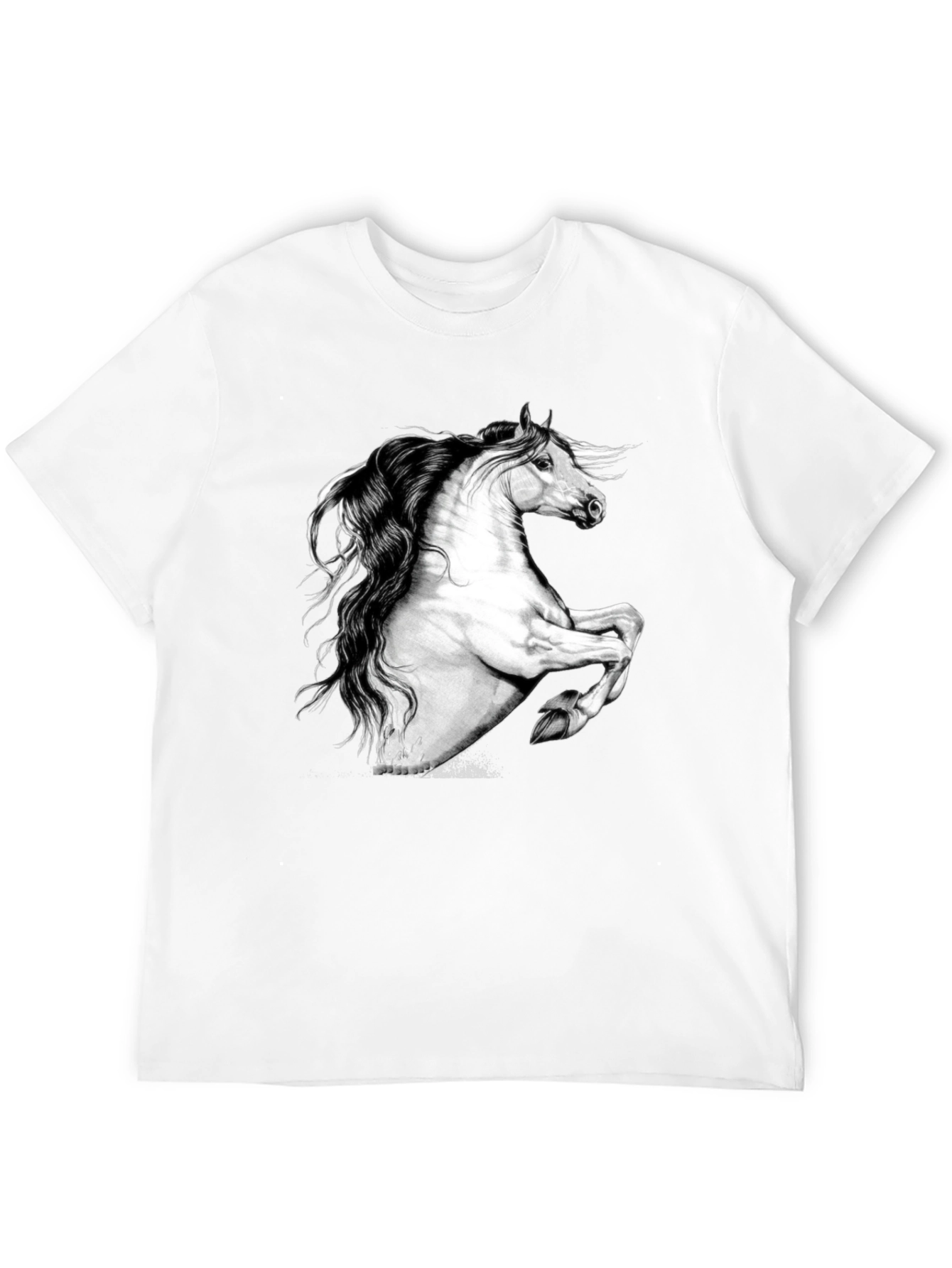 Horse Graphic Print Black T-Shirt
