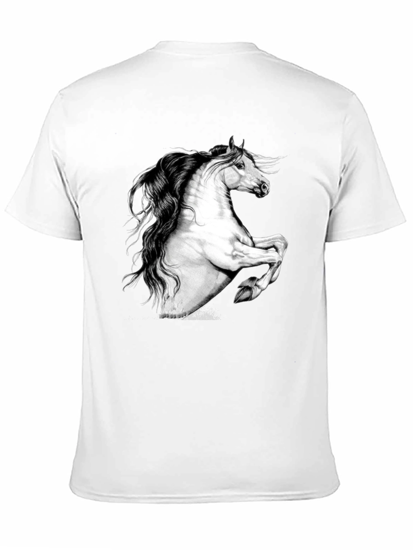 Horse Graphic Print Black T-Shirt