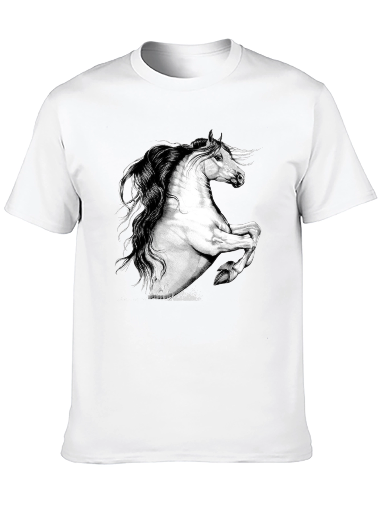 Horse Graphic Print Black T-Shirt