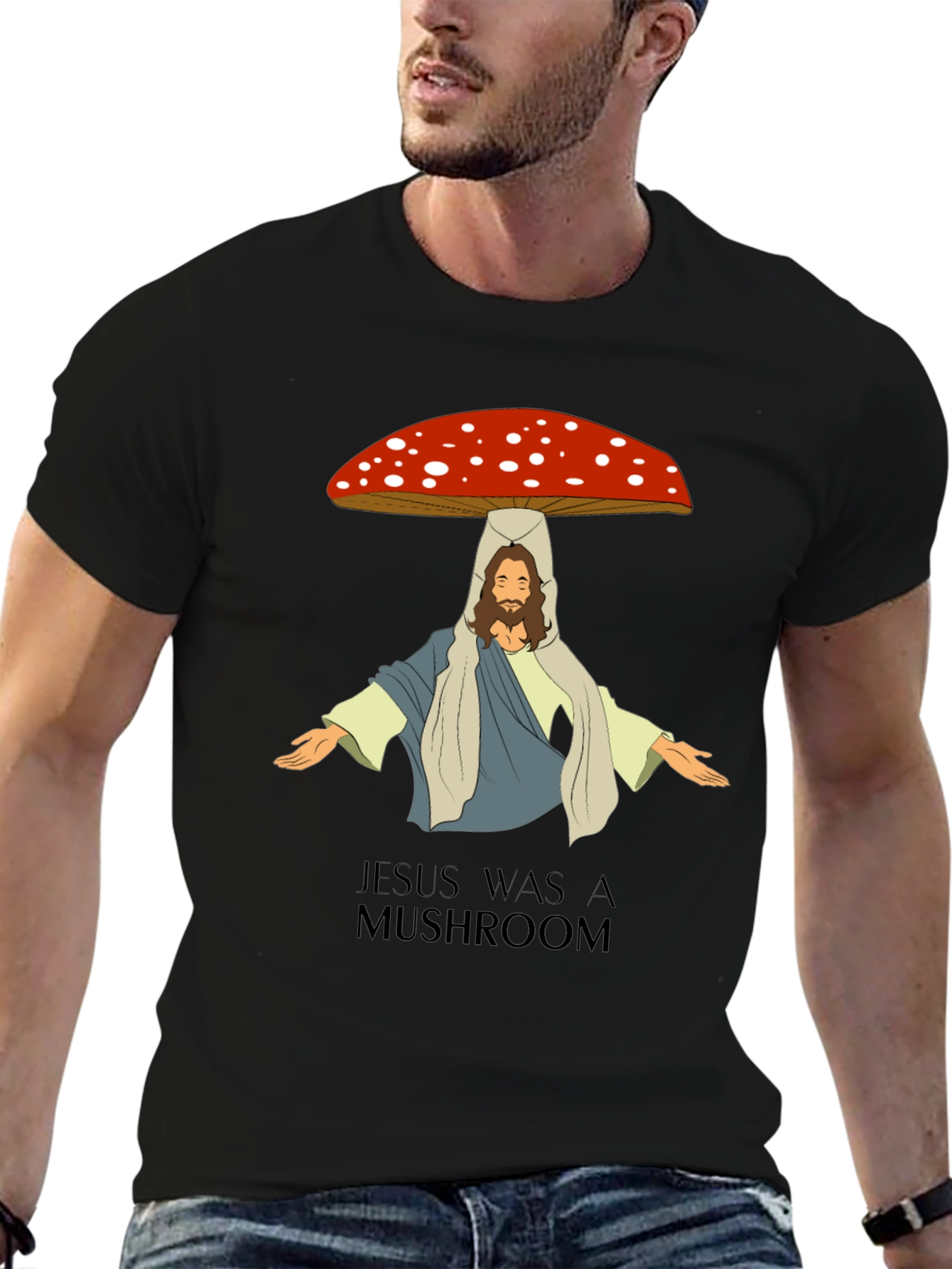Jesus Was A Mushroom Graphic Tee