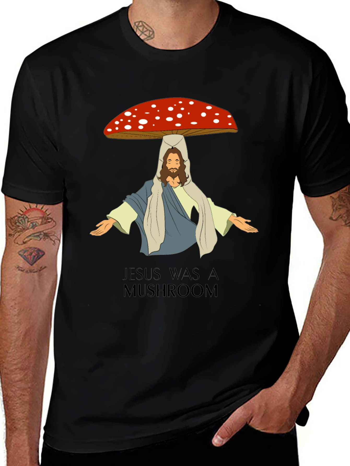 Jesus Was A Mushroom Graphic Tee