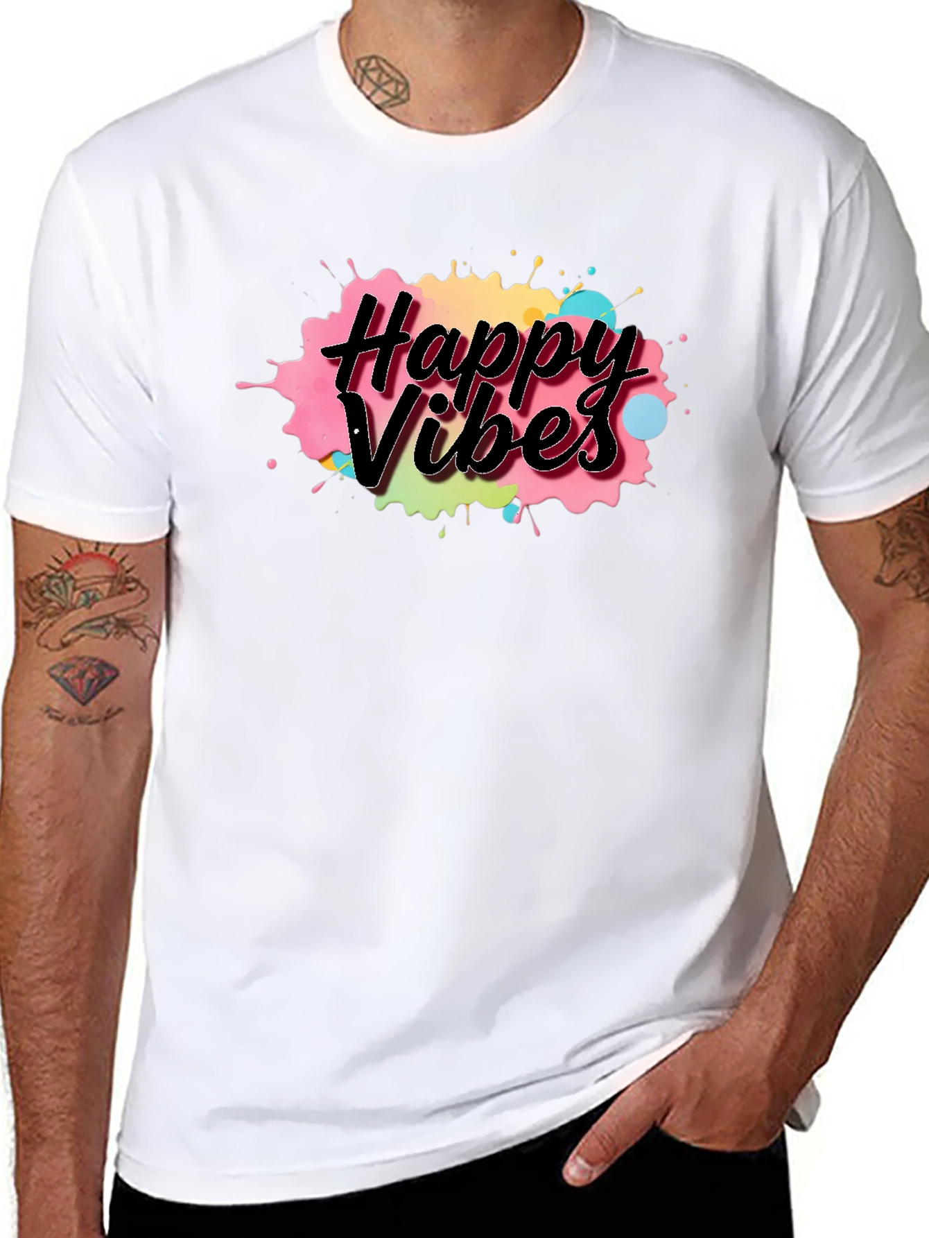 Happy Vibes Black T-Shirt
