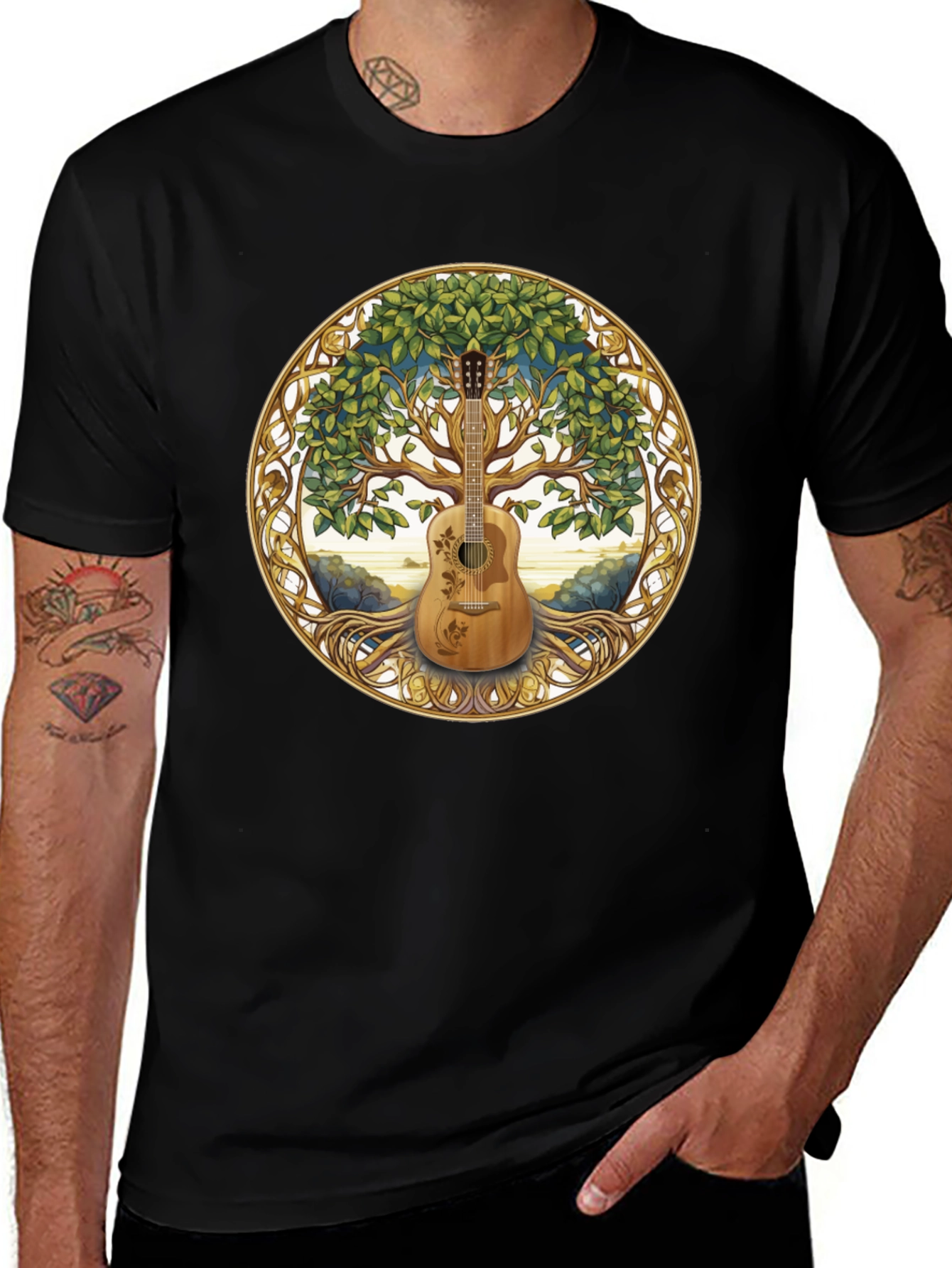 Guitar Tree of Life Graphic T-Shirt