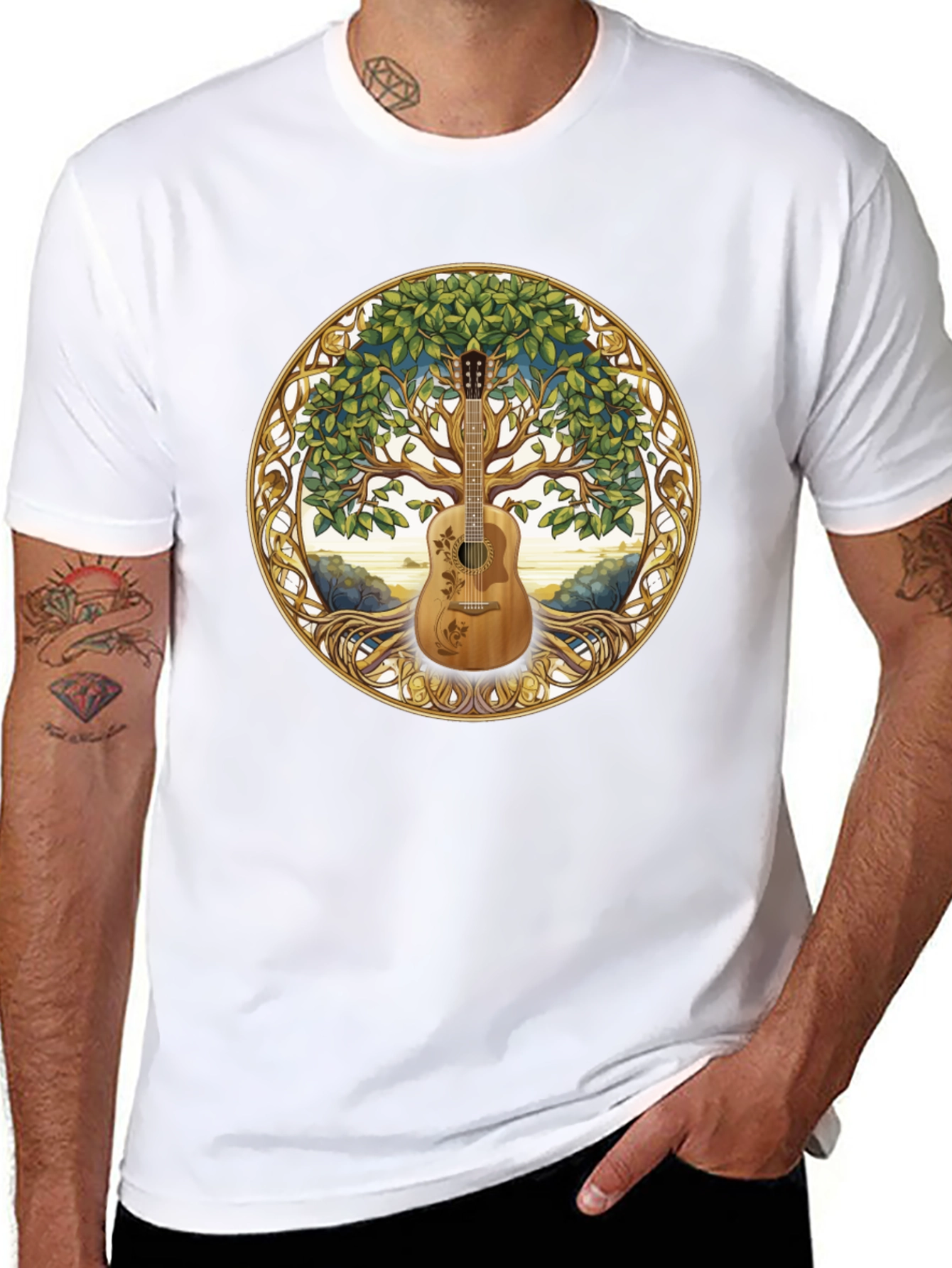 Guitar Tree of Life Graphic T-Shirt