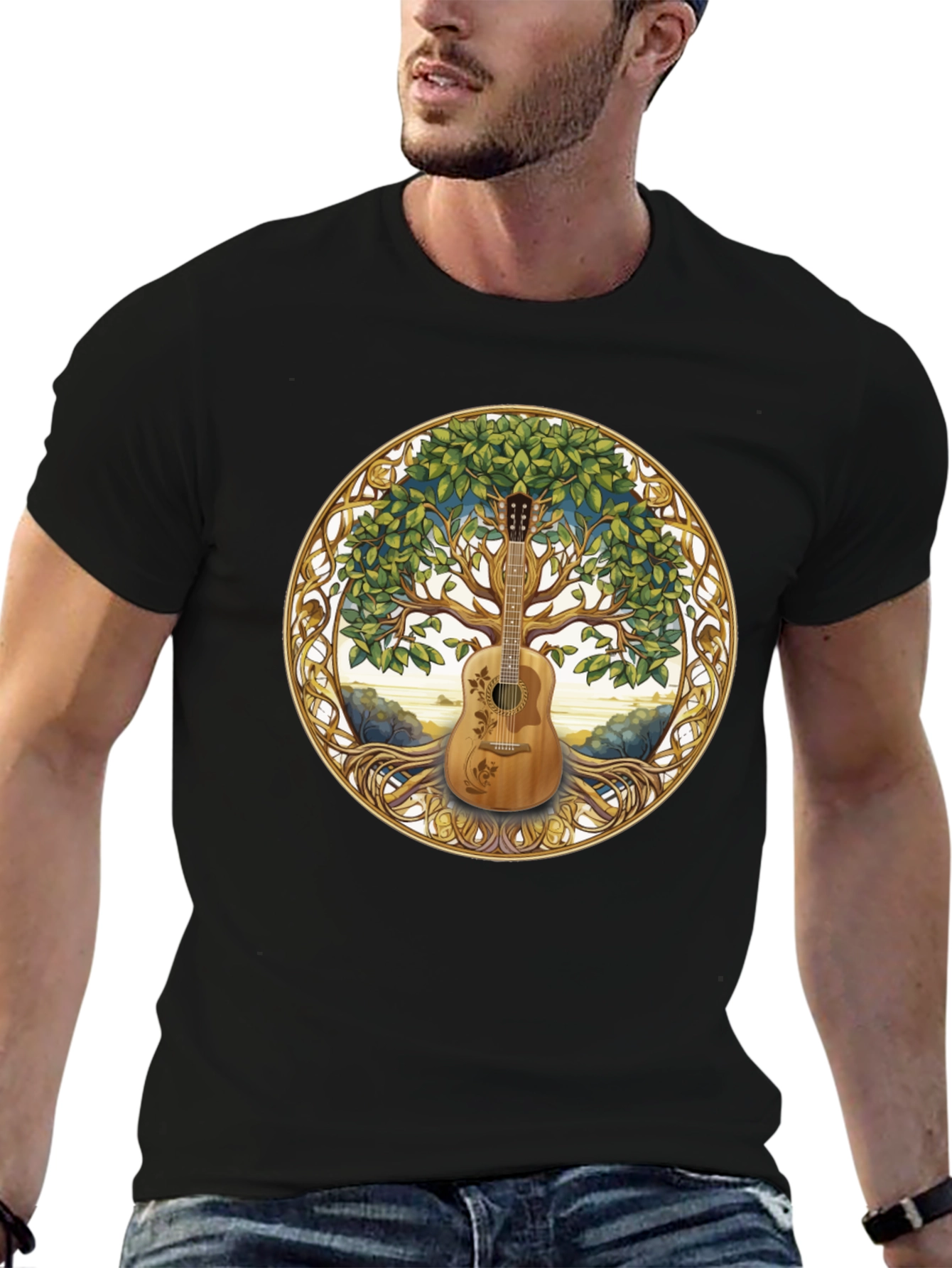 Guitar Tree of Life Graphic T-Shirt