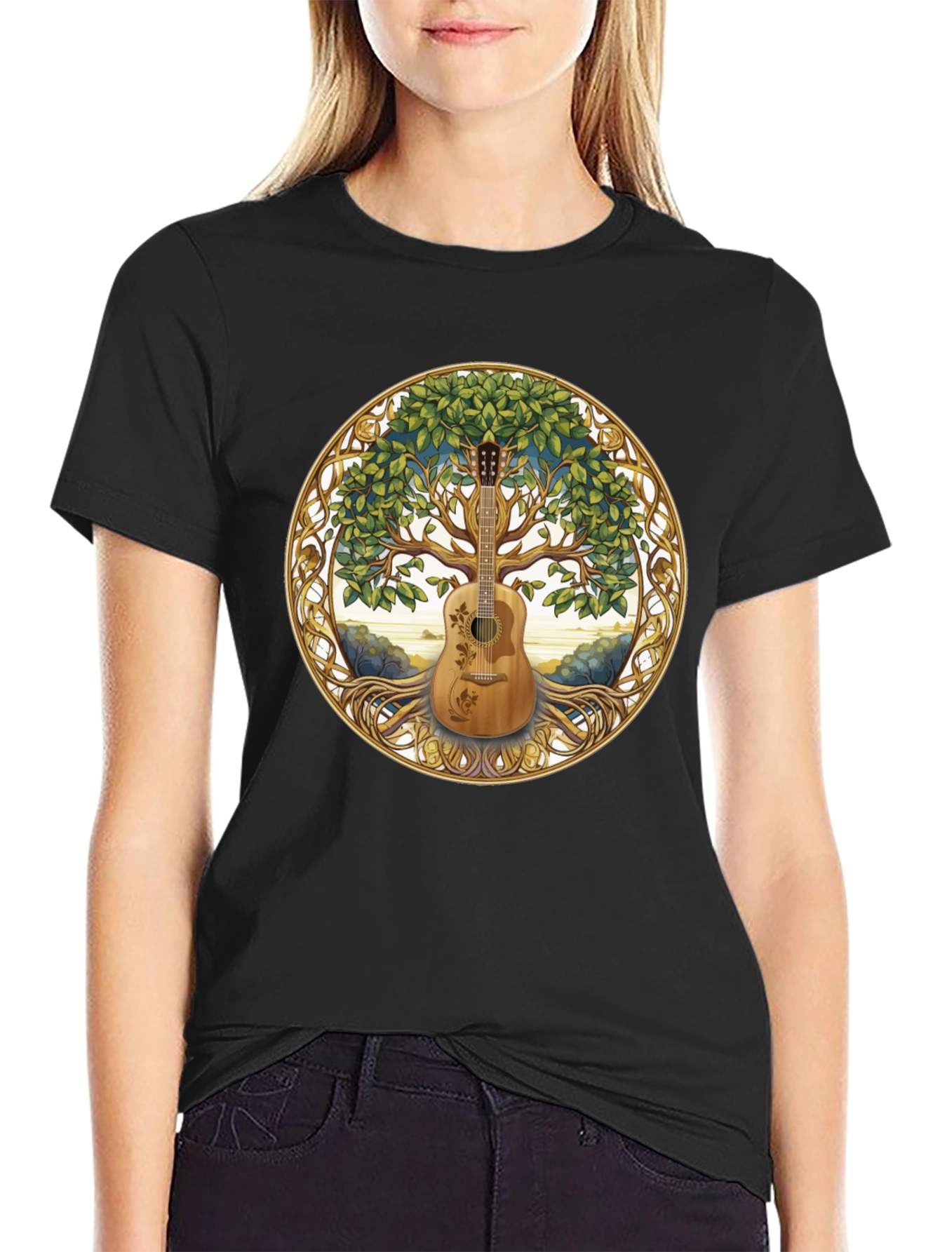 Guitar Tree of Life Graphic T-Shirt
