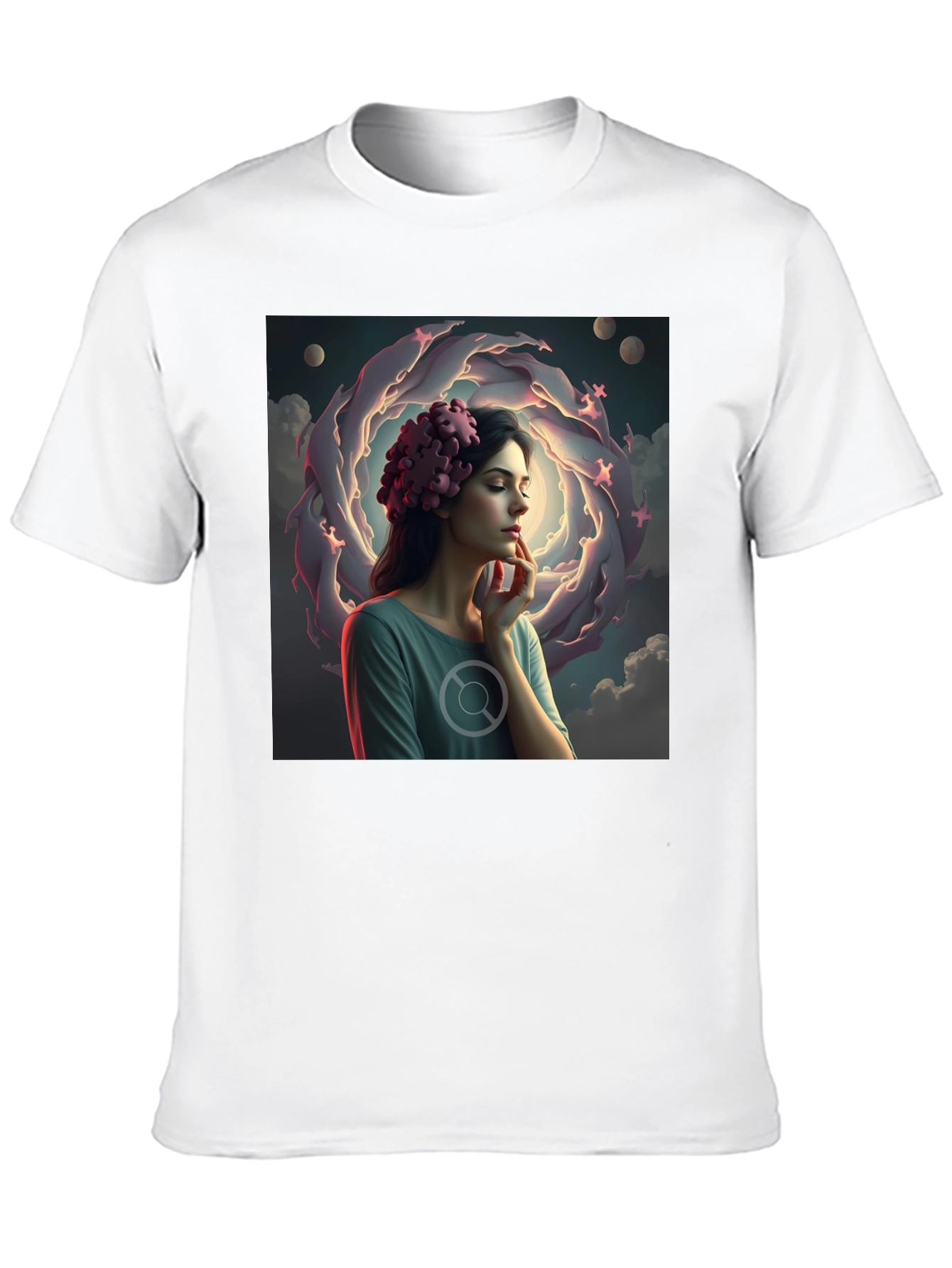 Artistic Dreamscape Graphic Tee - Black