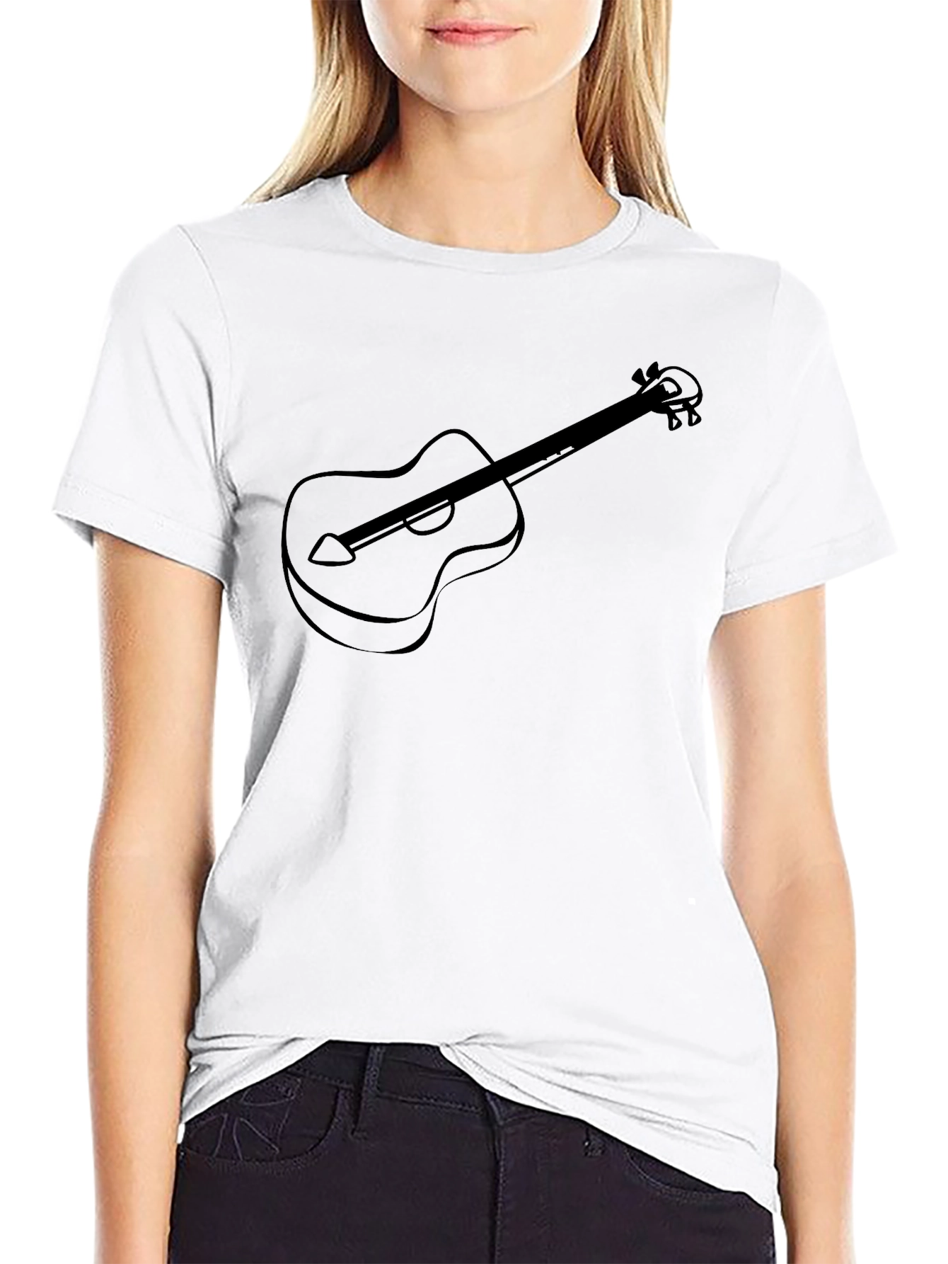 Black Guitar Graphic Tee - Mens Short Sleeve