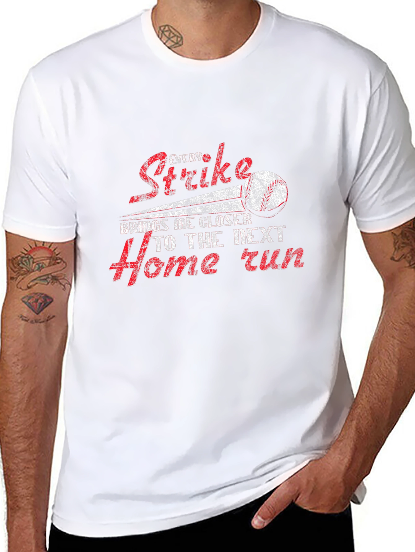 Baseball Strike Home Run Graphic T-Shirt