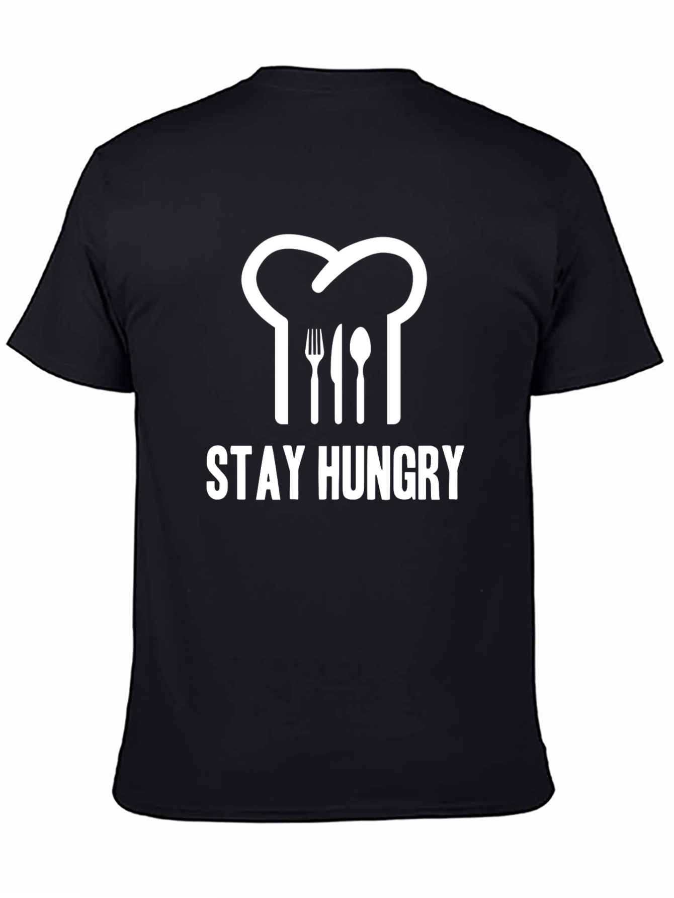 Stay Hungry Chef Hat Graphic Tee - Black
