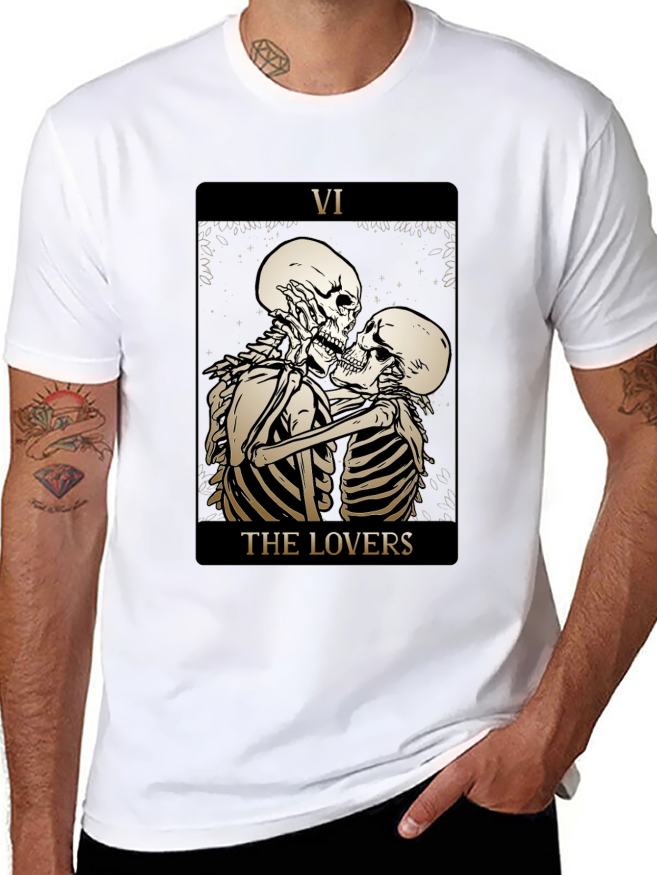 Skeleton Lovers Tarot Card T-Shirt