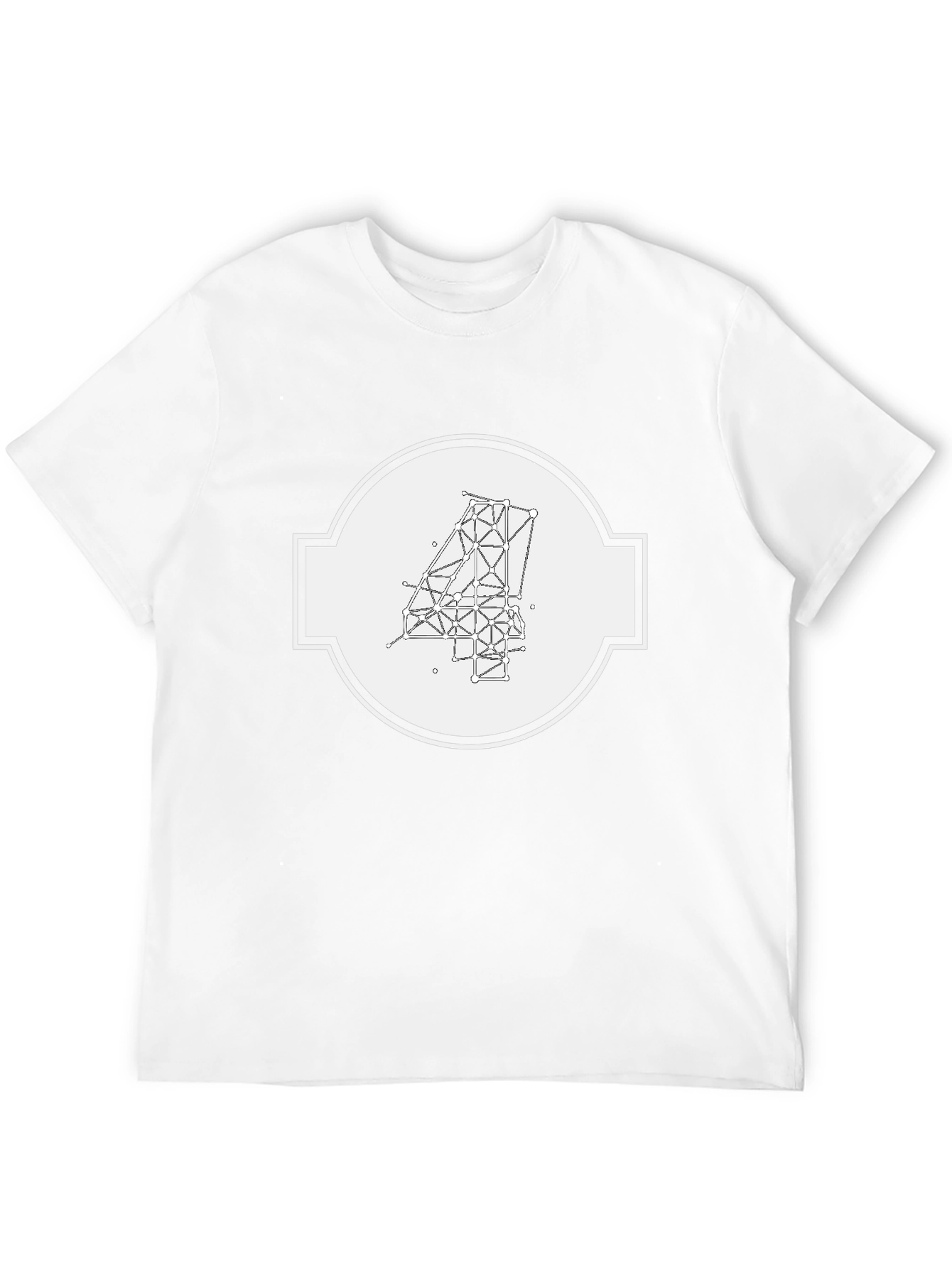Geometric Number Four Graphic Tee - Modern Design