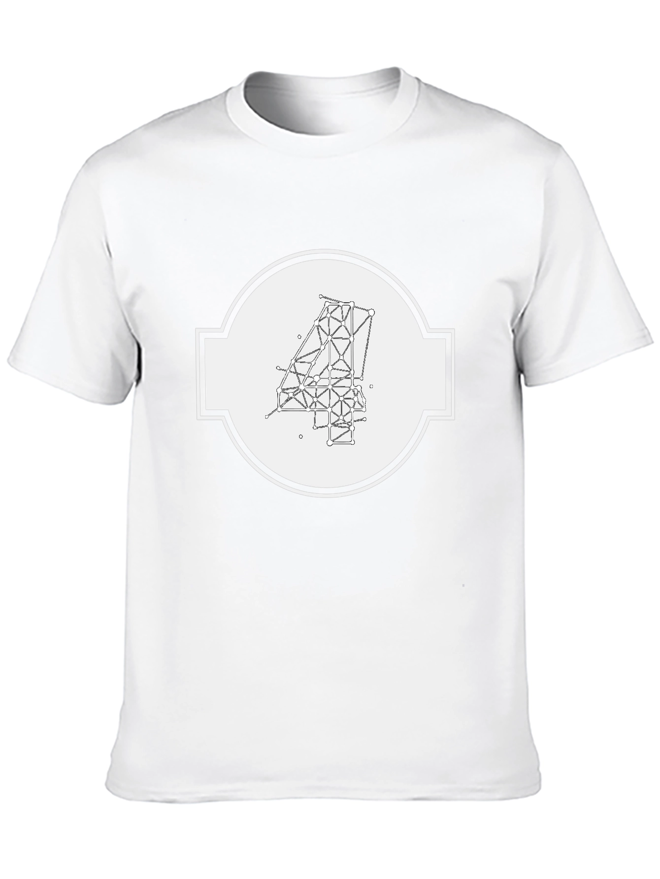 Geometric Number Four Graphic Tee - Modern Design