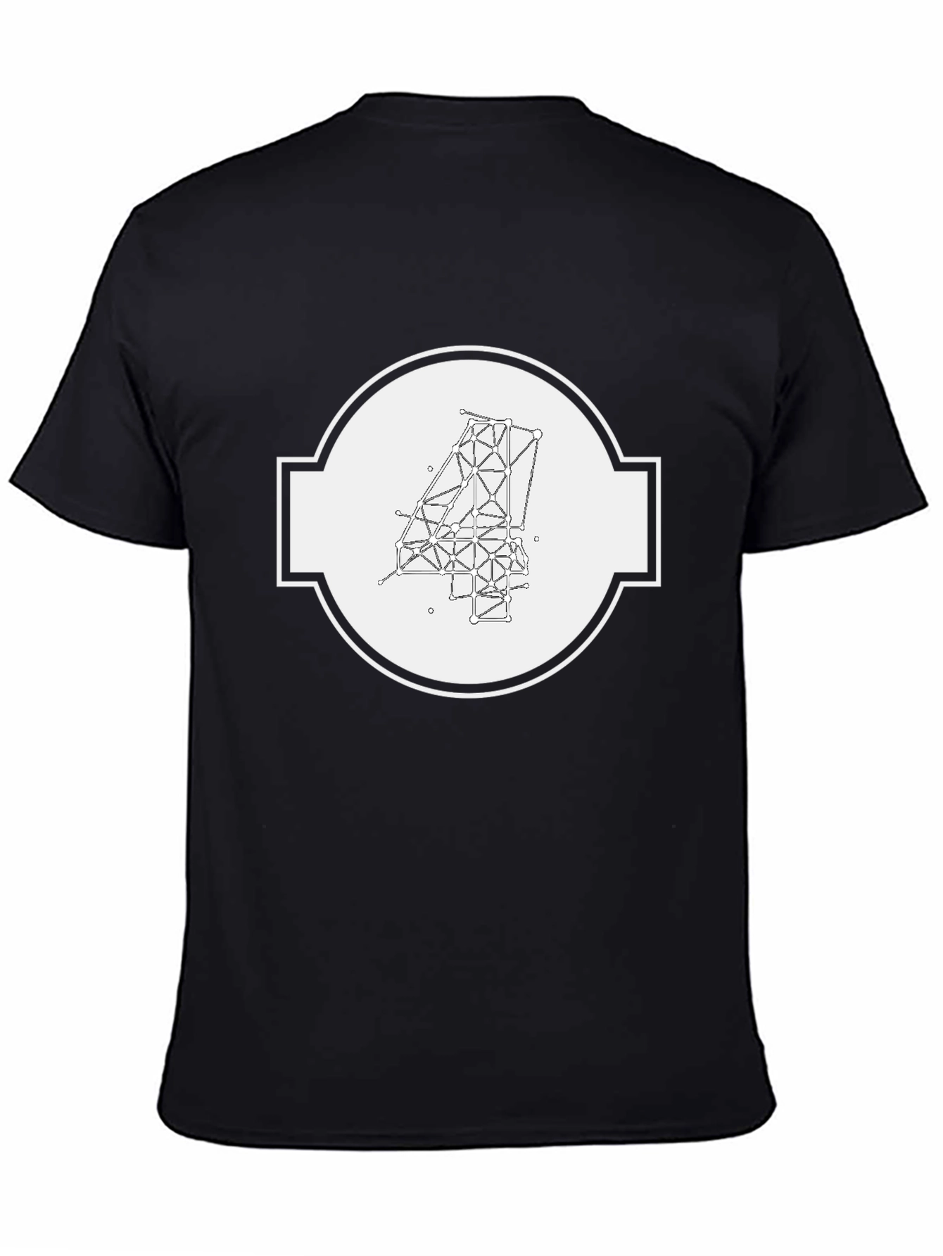 Geometric Number Four Graphic Tee - Modern Design
