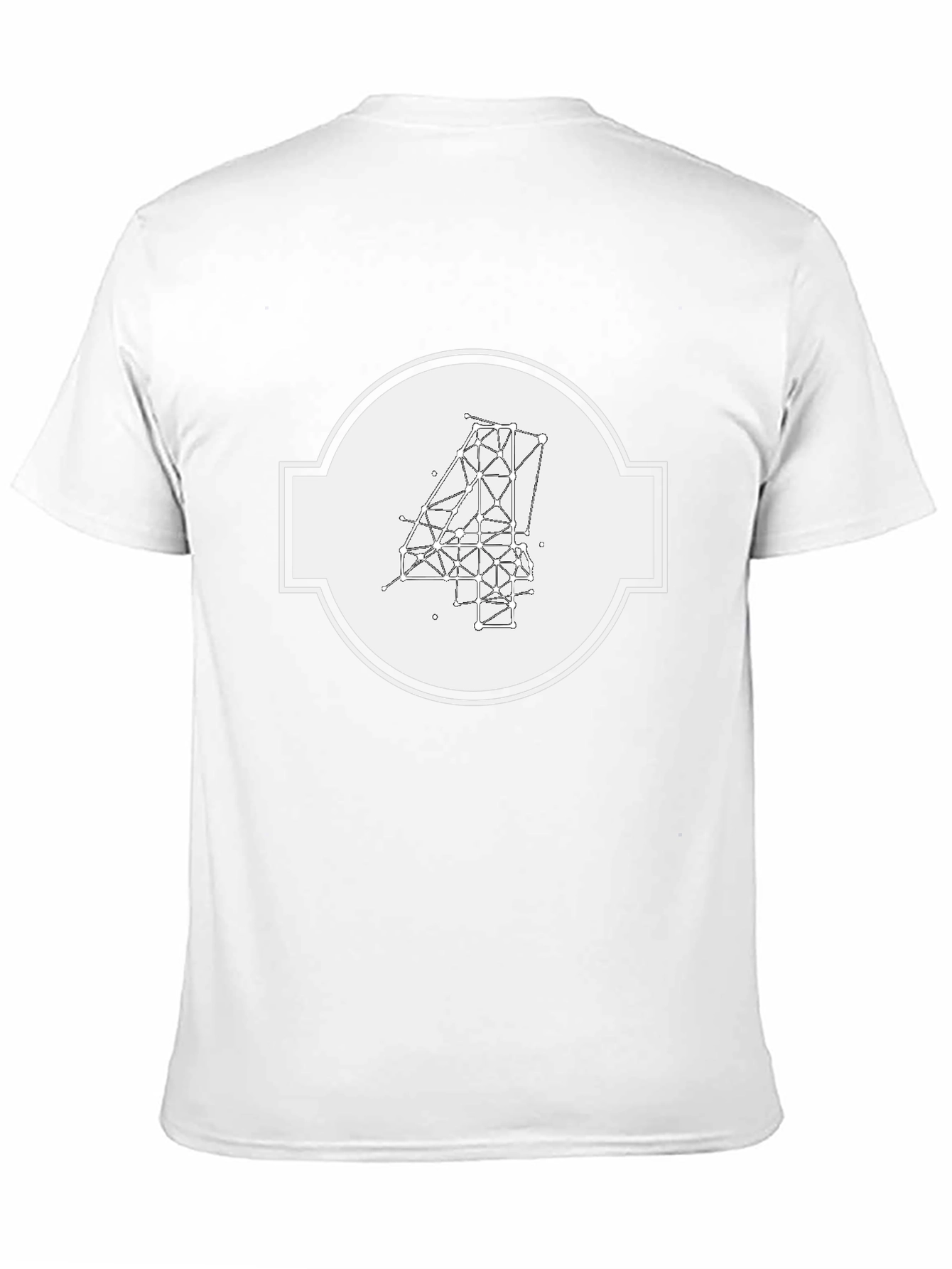 Geometric Number Four Graphic Tee - Modern Design