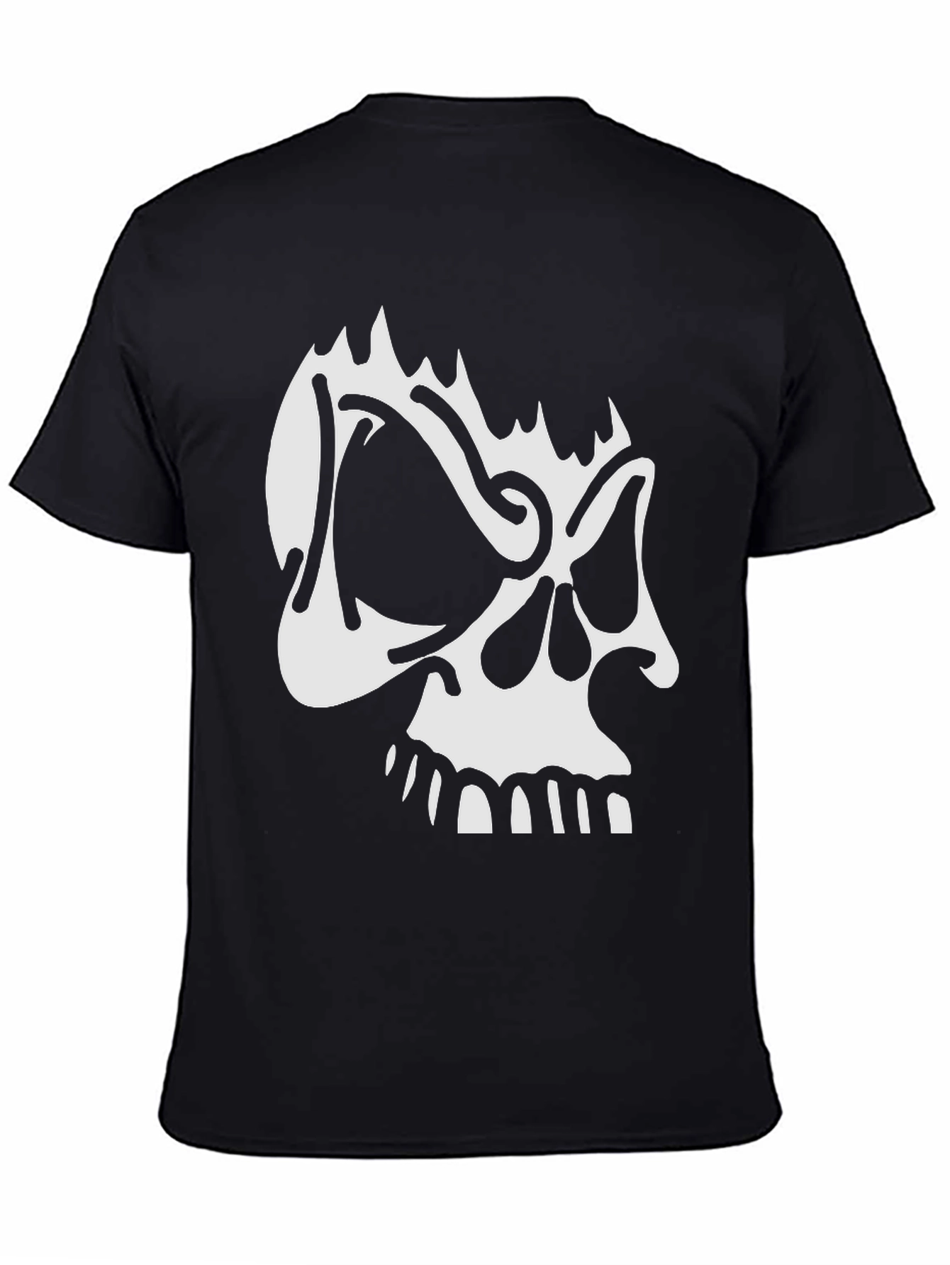 Skull Graphic Print Crew Neck T-Shirt