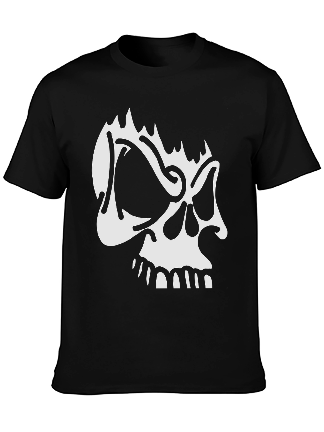 Skull Graphic Print Crew Neck T-Shirt