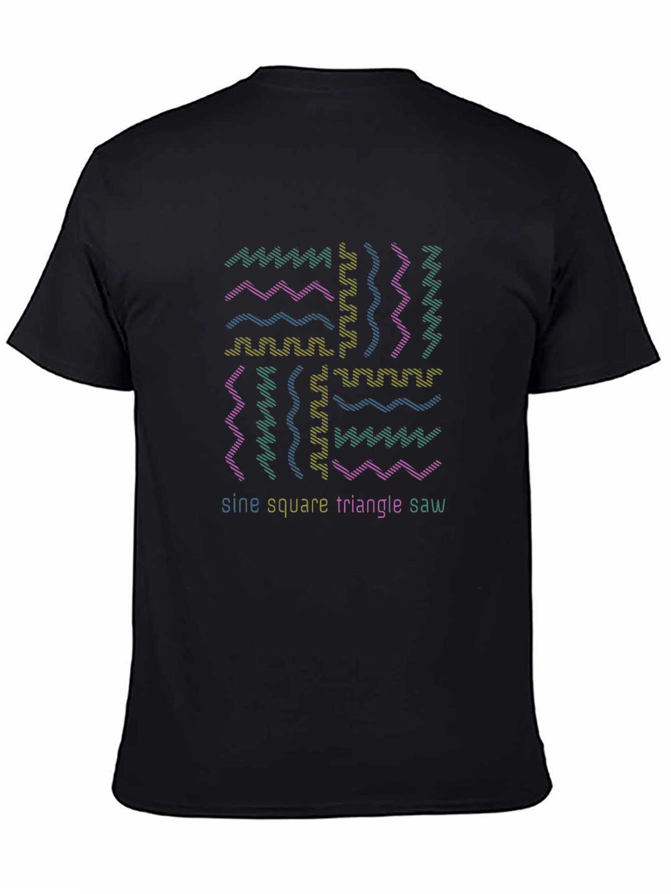 Sine Square Triangle Saw Black Graphic Tee