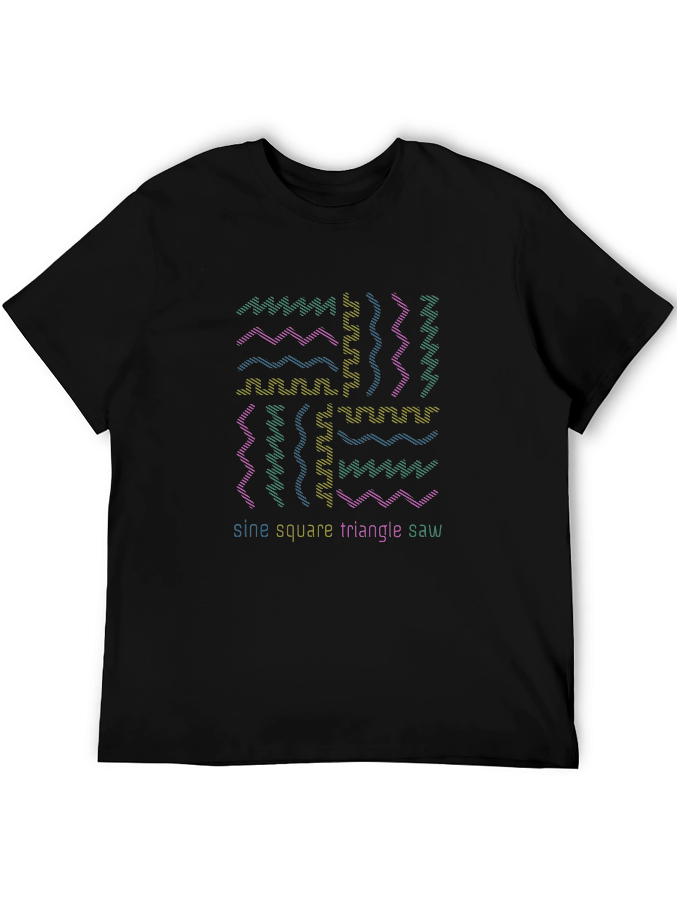 Sine Square Triangle Saw Black Graphic Tee