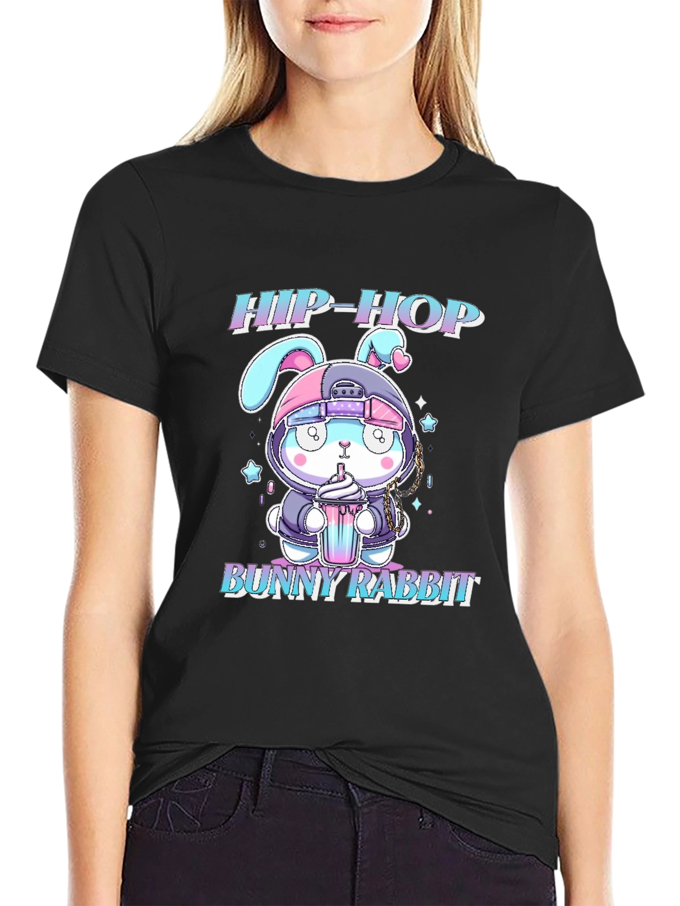 Hip-Hop Bunny Rabbit Graphic T-Shirt
