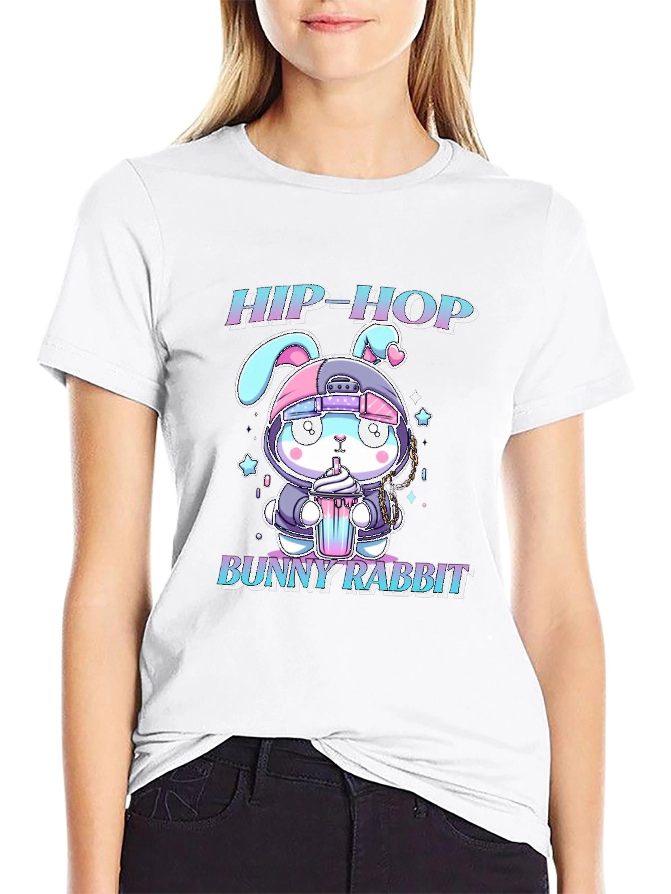 Hip-Hop Bunny Rabbit Graphic T-Shirt
