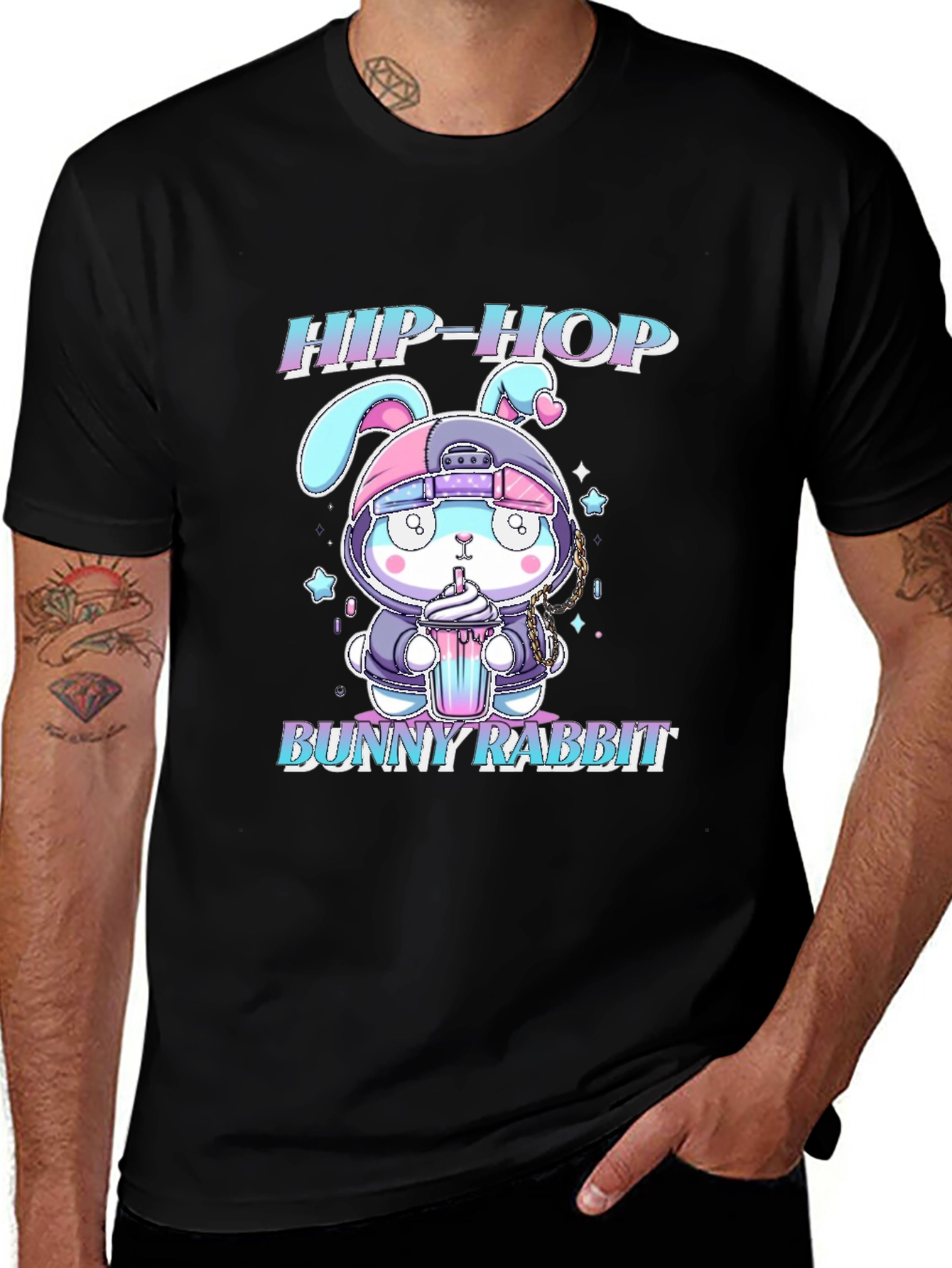 Hip-Hop Bunny Rabbit Graphic T-Shirt