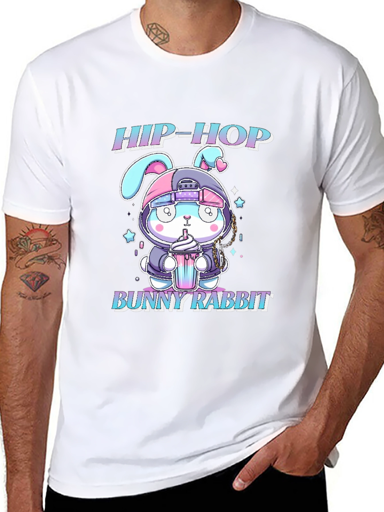 Hip-Hop Bunny Rabbit Graphic T-Shirt