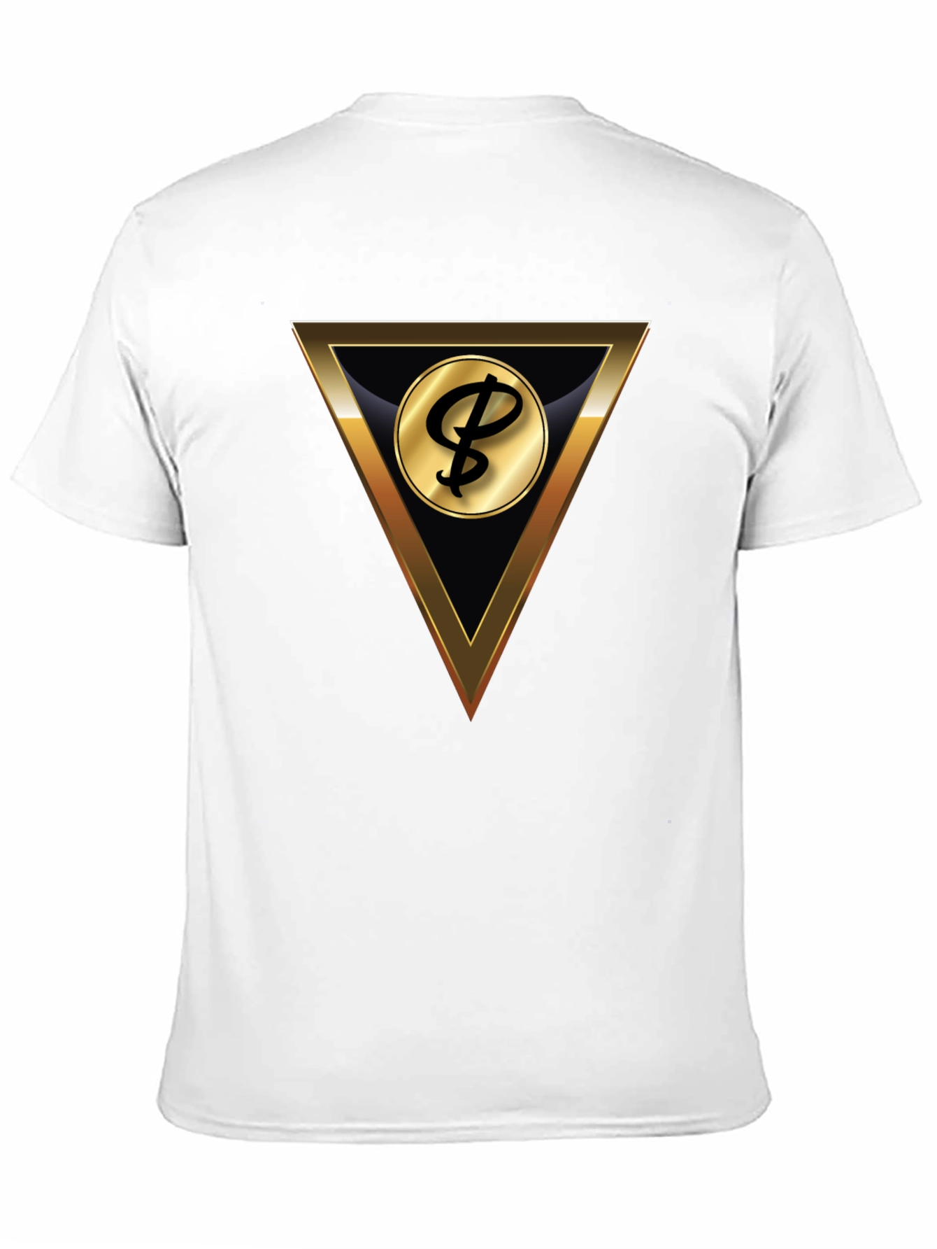 Stylish Black T-Shirt with Gold Triangle Logo